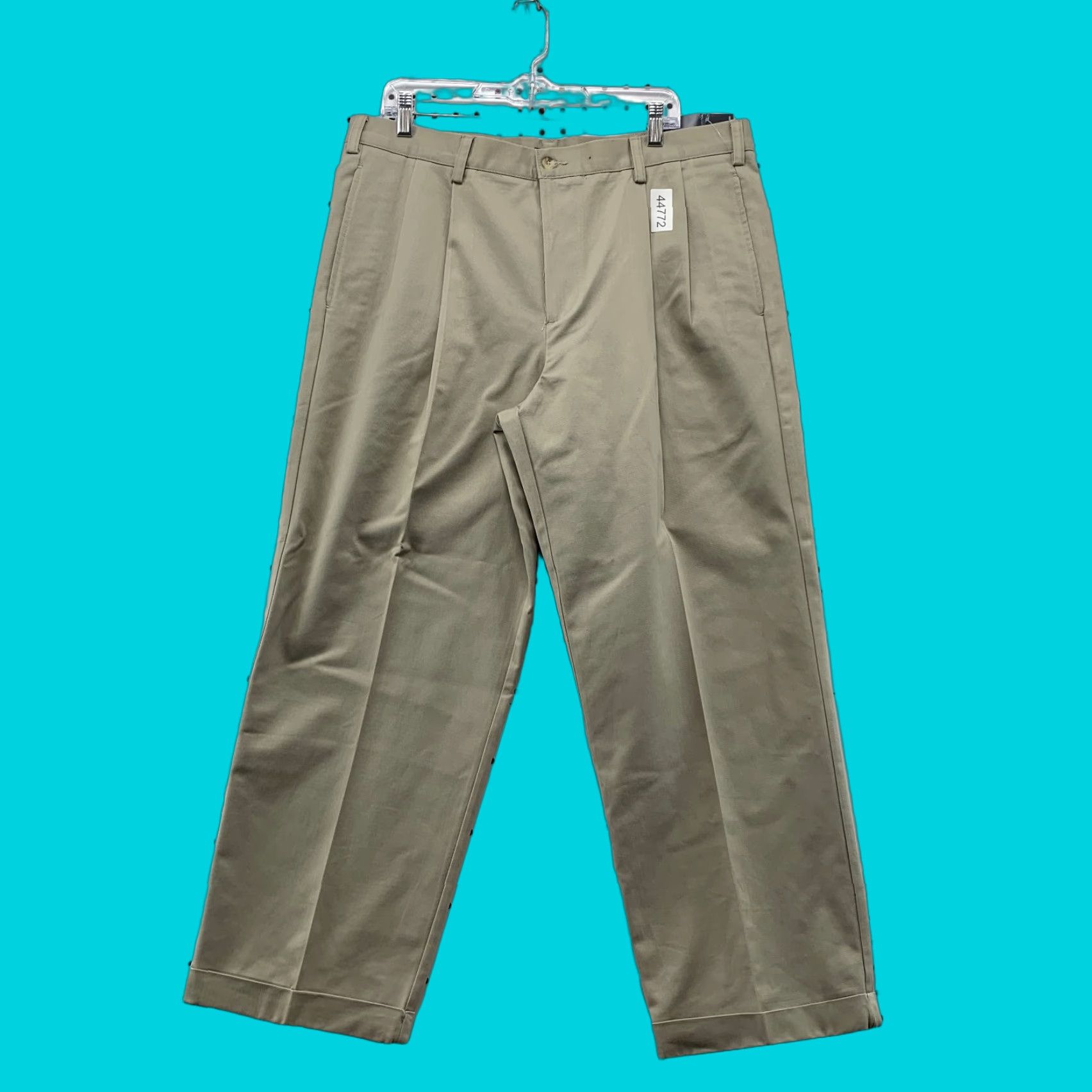 Izod NEW IZOD Pants Mens 38x29 Khaki Chino Metrix Fit Straight Wrinkle Free Stain NWT Size US 38 / EU 54 - 1 Thumbnail