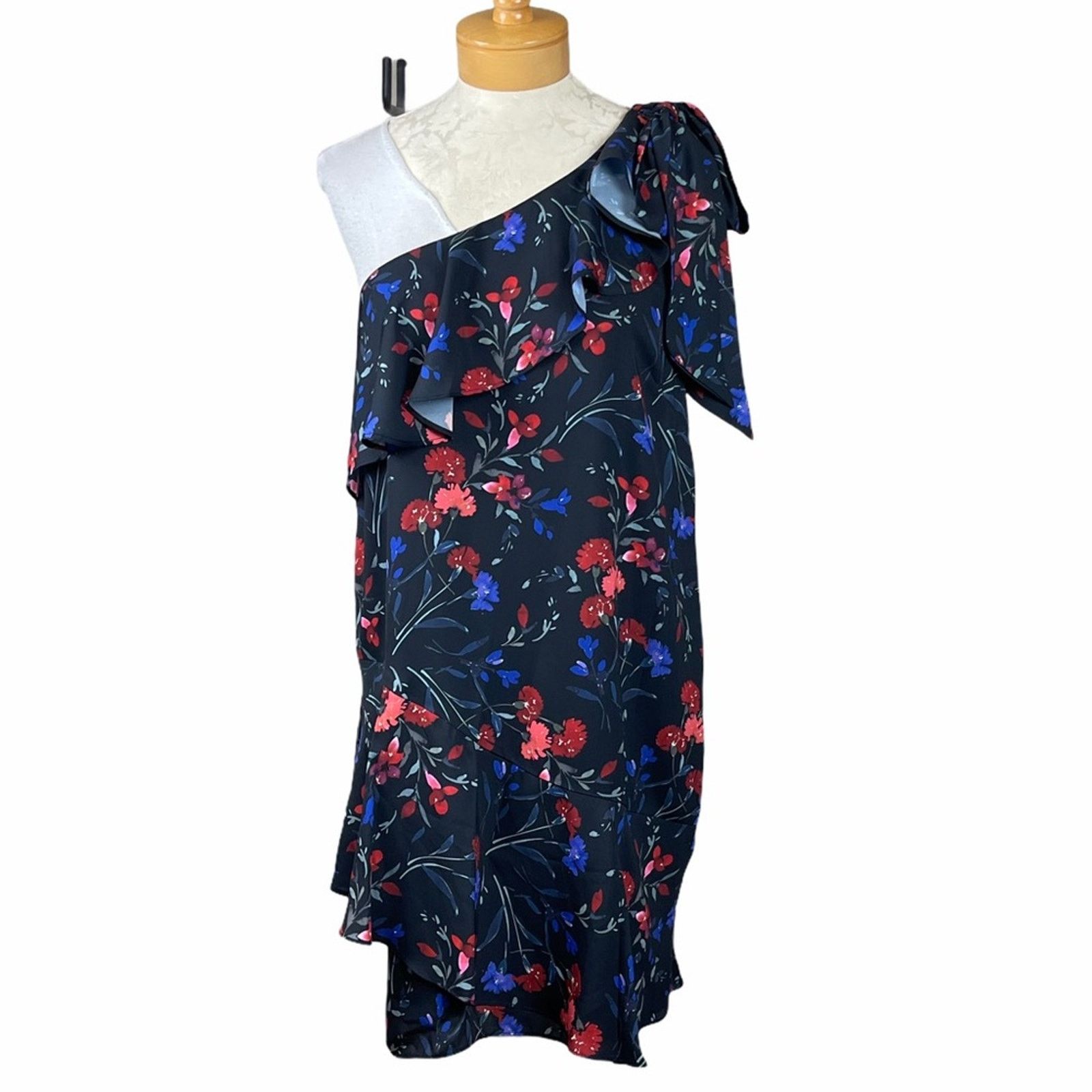Parker Parker One Shoulder Ruffled Floral Dress Black M Size M / US 6-8 / IT 42-44 - 11 Thumbnail