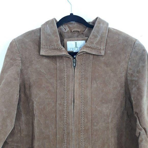 Vintage Vtg 80s JL Genuine Leather Jacket Sz 16W Brown Suede Braided Size XXL / US 16-18 / IT 52-54 - 4 Thumbnail