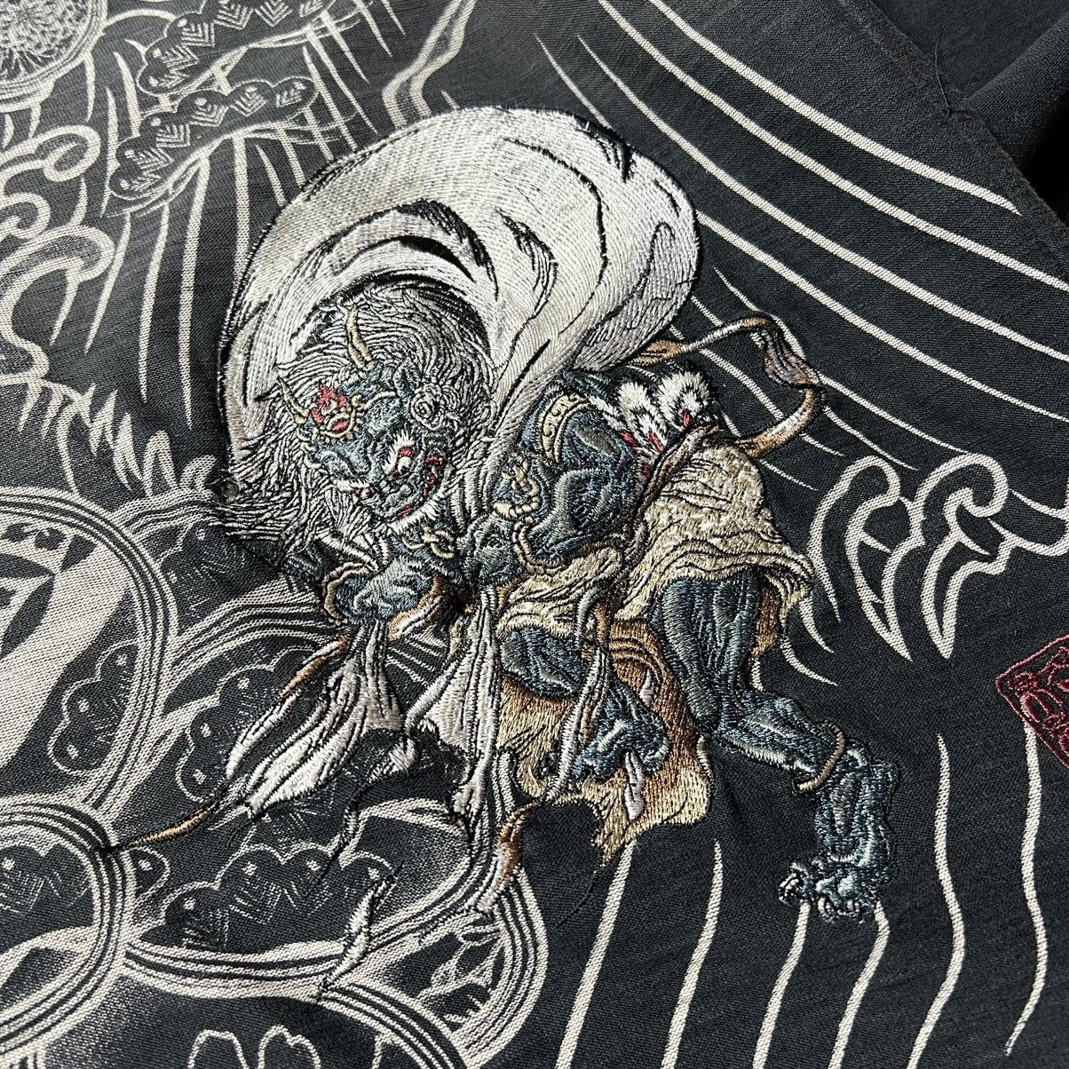 Japanese Brand Crazy Karakuri Tamashii Y2k Printed Beautiful Faded Shirt Size US XXL / EU 58 / 5 - 4 Thumbnail