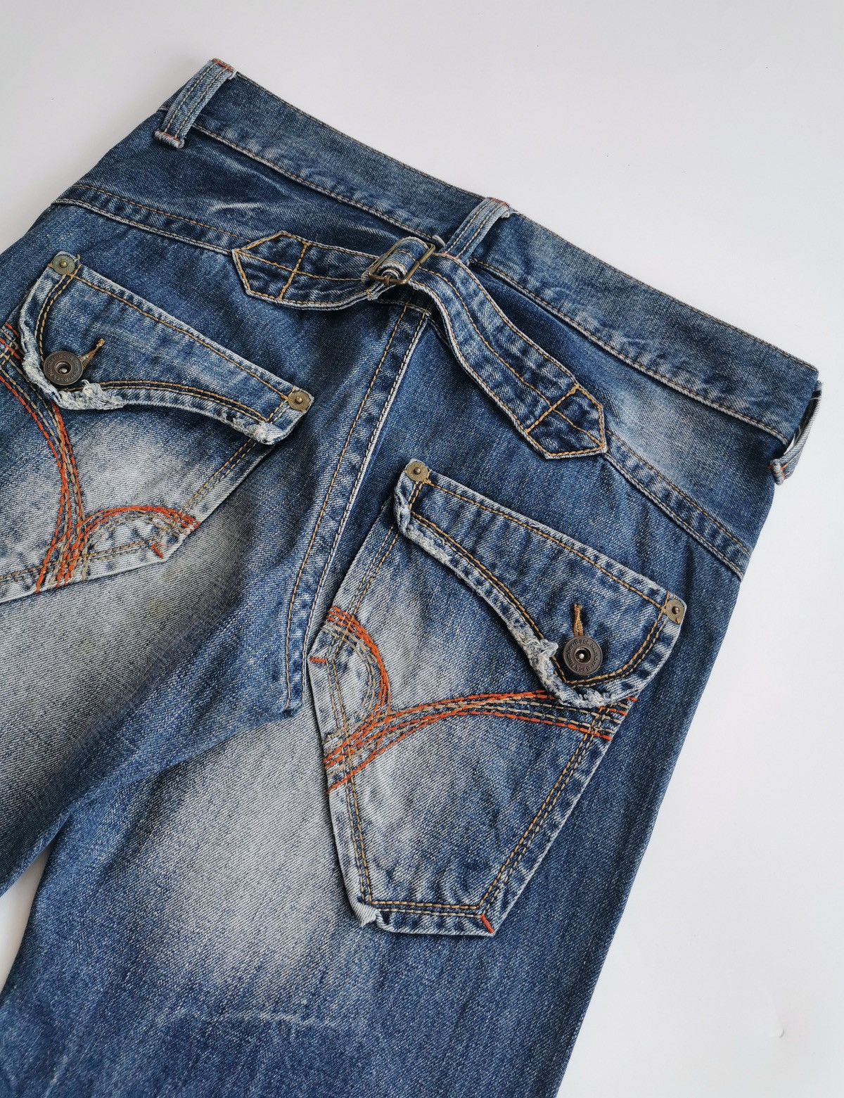 KMRii Back Number Distressed Denim Jeans Size US 32 / EU 48 - 3 Thumbnail