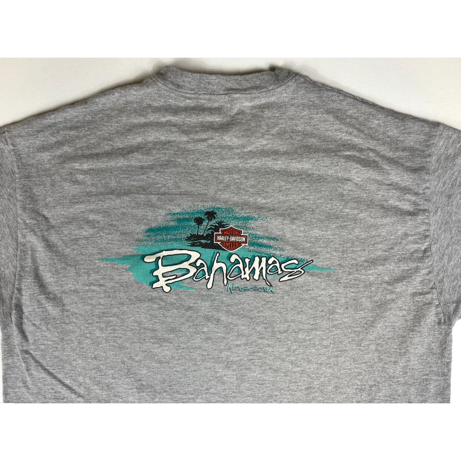 Harley Davidson VINTAGE Harley-Davidson Bahamas Nassau T-Shirt Double-Sided Sz L Men’s 1997 90s Motorcycle Graphic Gray Crew Neck Short Sleeve Size US L / EU 52-54 / 3 - 3 Thumbnail