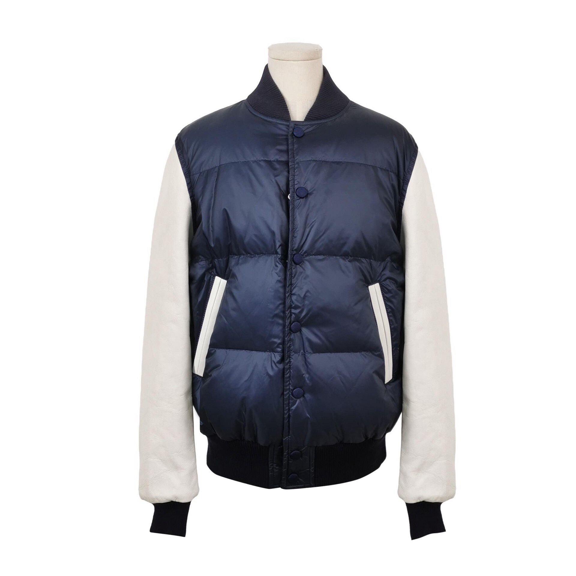 Sacai Sacai Blue Leather Patchwork Down Jacket Size US S / EU 44-46 / 1 - 1 Thumbnail
