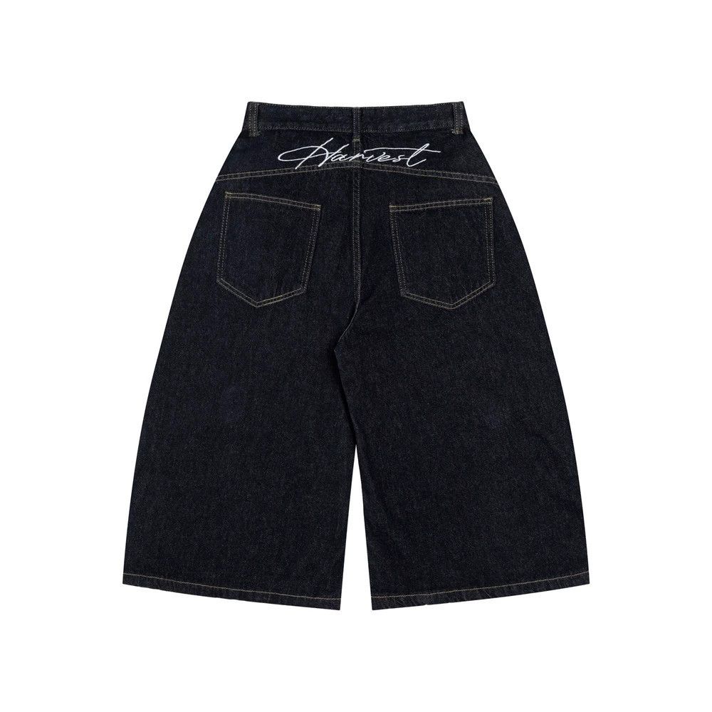 Jean Men's pocket embroidery patchwork machete denim shorts Size US 32 / EU 48 - 2 Thumbnail