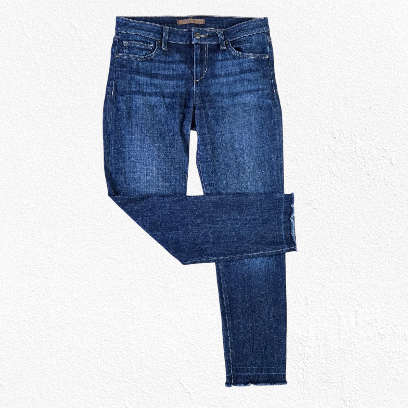 Other Dark Wash Raw Hem Crop Straight Ankle Jeans Size 29 Size 29" - 2 Thumbnail