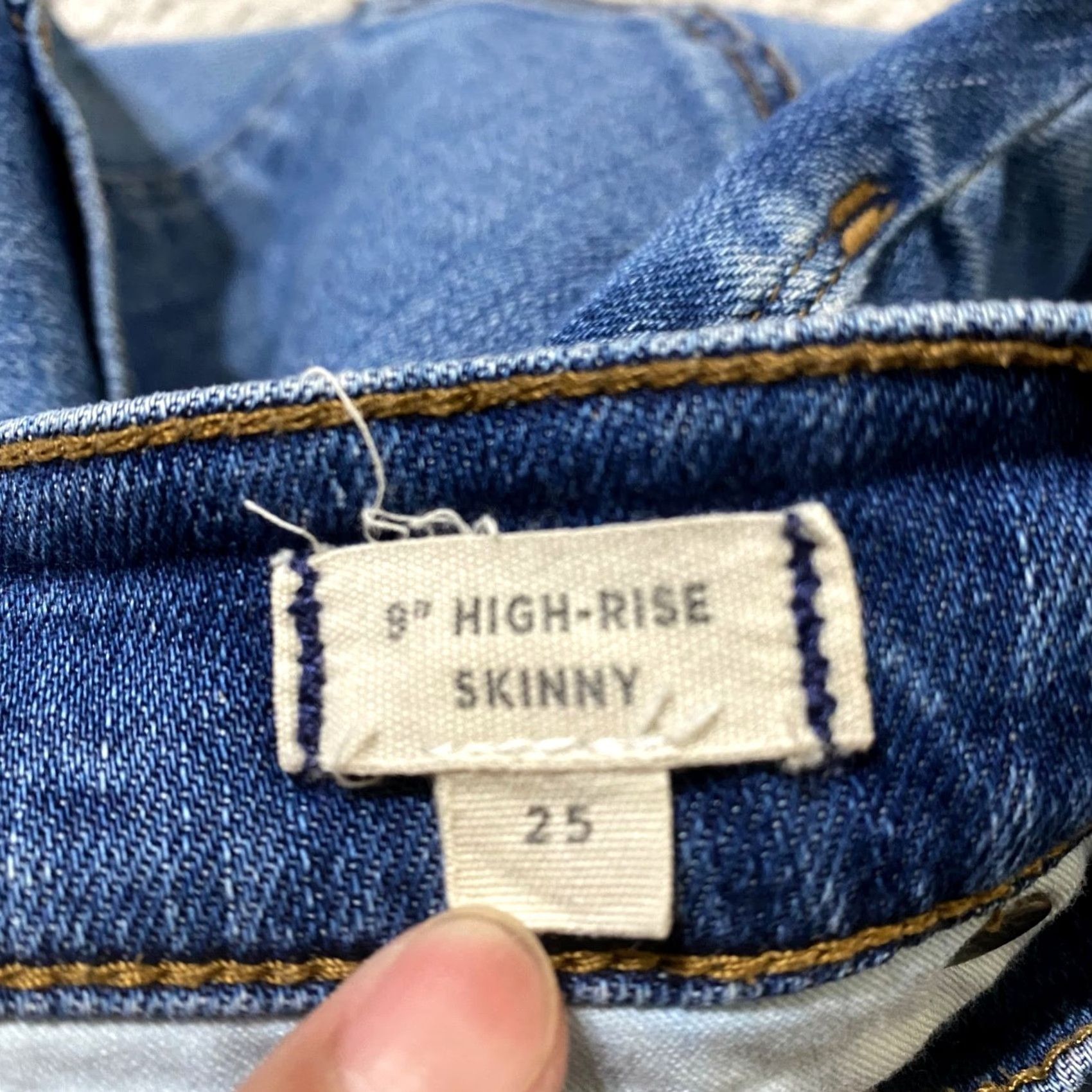 Madewell Madewell Jeans Womens 25 Blue Denim High Rise Skinny Distressed Raw Hem Category: Jeans Size 42" / US 20 - 4 Thumbnail