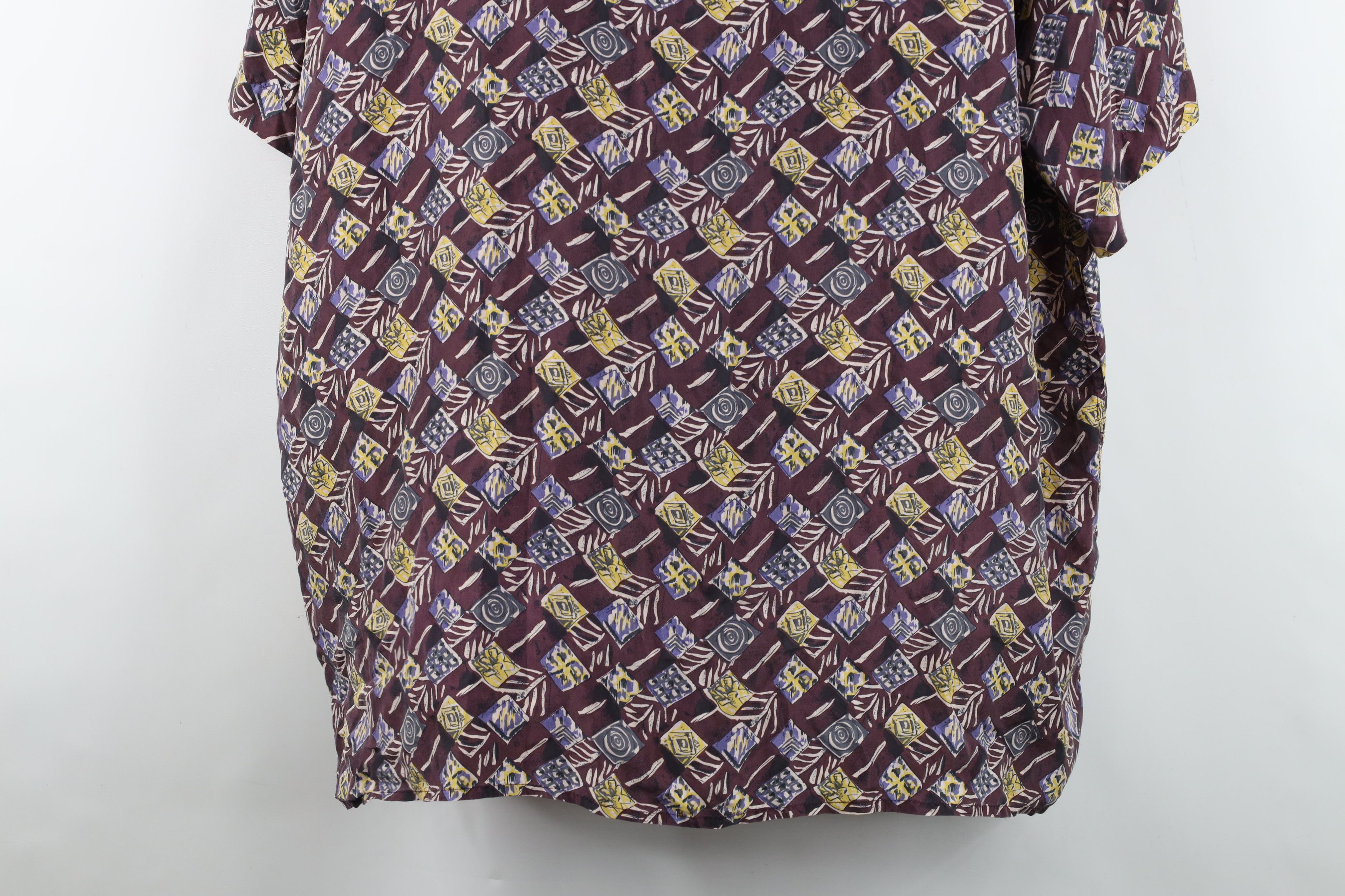 Vintage Vintage 90s Streetwear Flower Silk Band Collar Button Shirt Size US XL / EU 56 / 4 - 10 Thumbnail