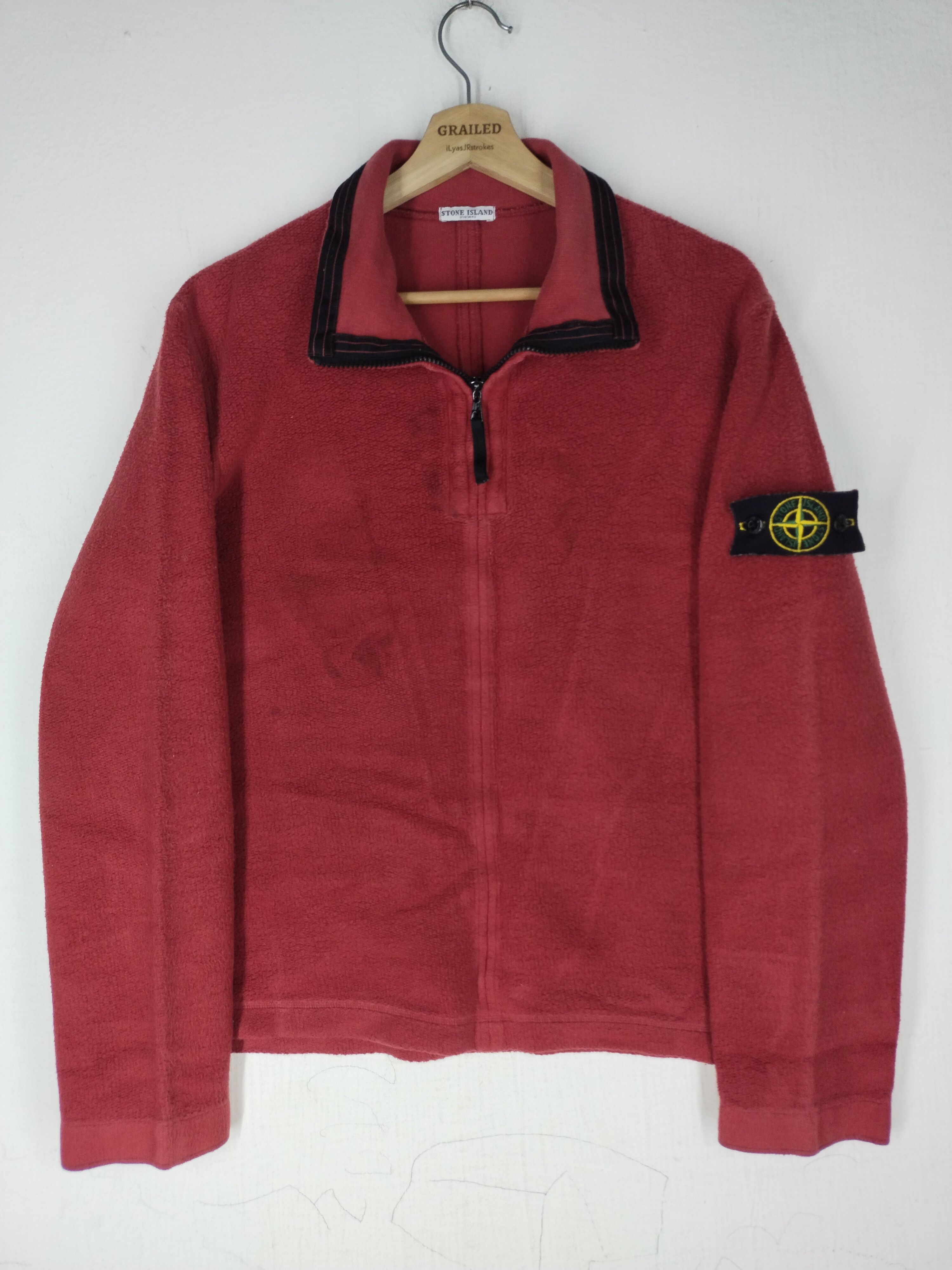 Stone Island Vintage 90's Stone Island Half Zipper Lampo Sweatshirt Size US S / EU 44-46 / 1 - 1 Thumbnail