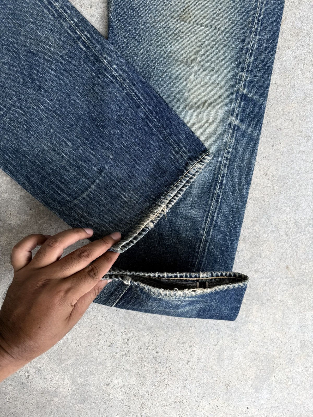 Full Count & Co. Vintage Fullcount 0105 Distressed Jeans Selvedge Denim Size US 30 / EU 46 - 17 Thumbnail