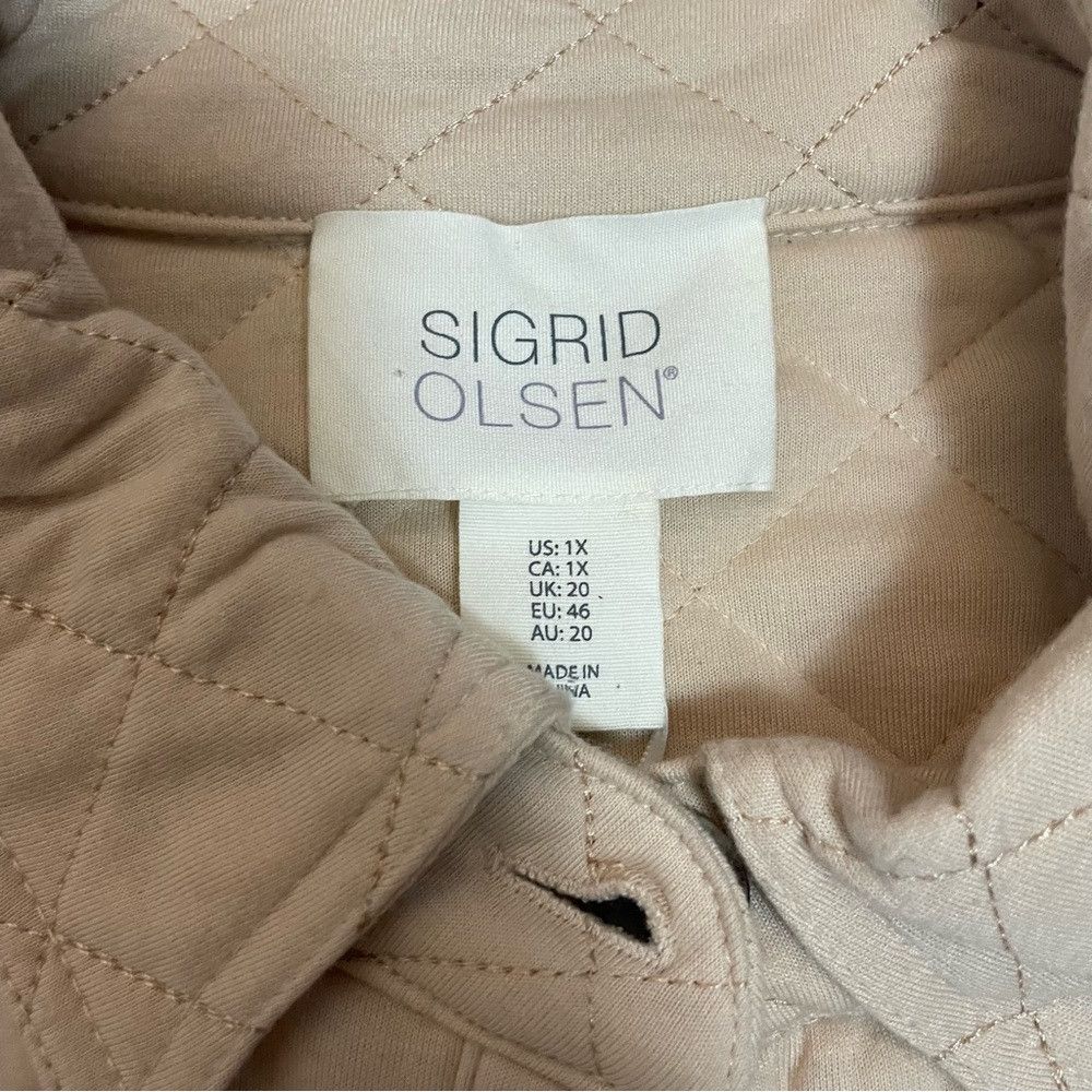 Other NWT New Sigrid Olsen Quilted Beige Shirt Jacket Size 1X Size XL / US 12-14 / IT 48-50 - 6 Thumbnail