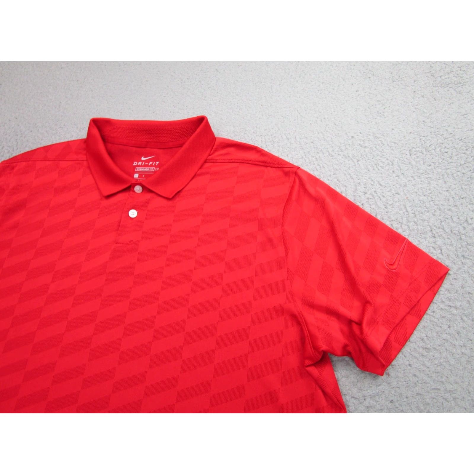 Nike Nike Golf Polo Shirt Mens Large Dri-FIT Regular Fit Red Geometric Vented Size US L / EU 52-54 / 3 - 2 Thumbnail