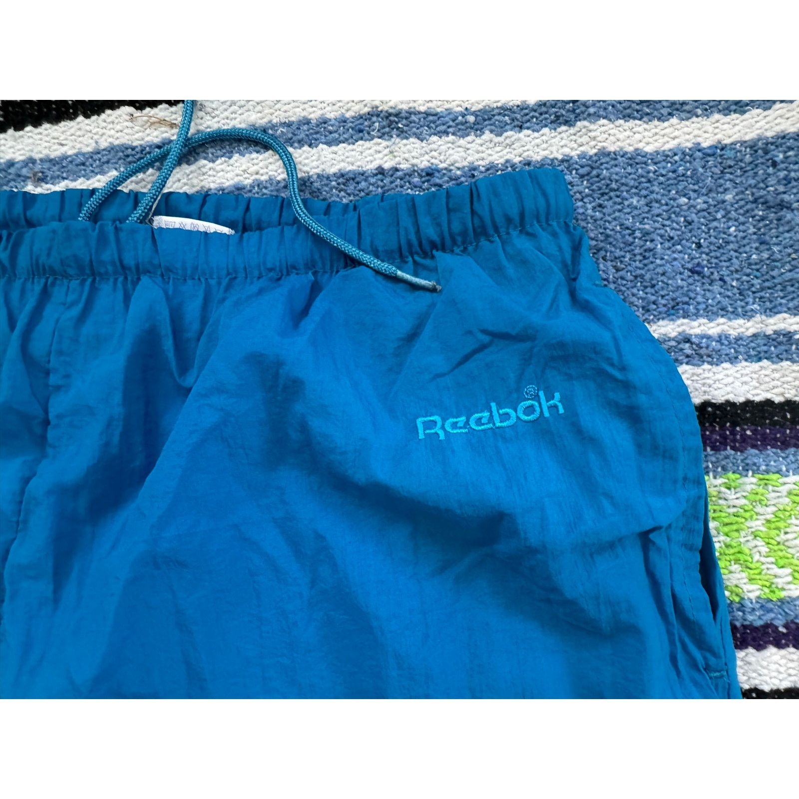 Reebok Vintage Reebok 90s Windbreaker Pants Blue L Size US 42 / EU 58 - 3 Thumbnail