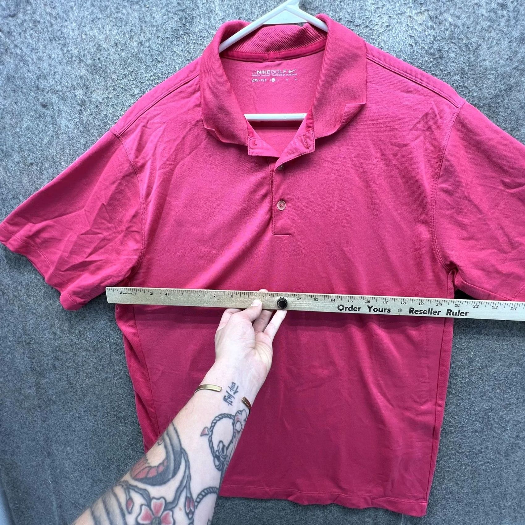 Nike Nike Golf Dri-FIT Polo Shirt Mens Large Pink Solid Golf Performance Casual Size US L / EU 52-54 / 3 - 5 Thumbnail