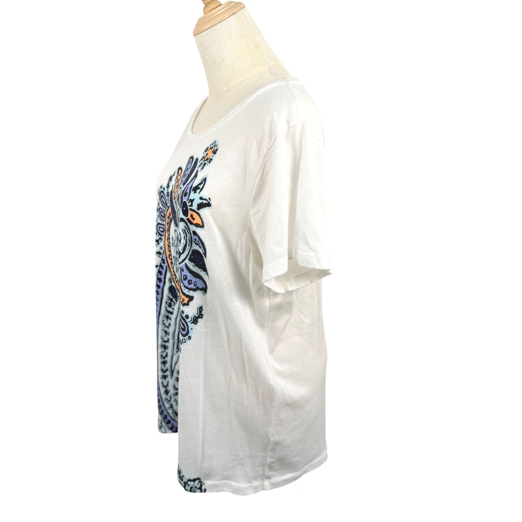 J.Crew J.Crew Collector Tee Shirt XL White Paisley Graphic Retro Lightweight Size XL / US 12-14 / IT 48-50 - 2 Thumbnail