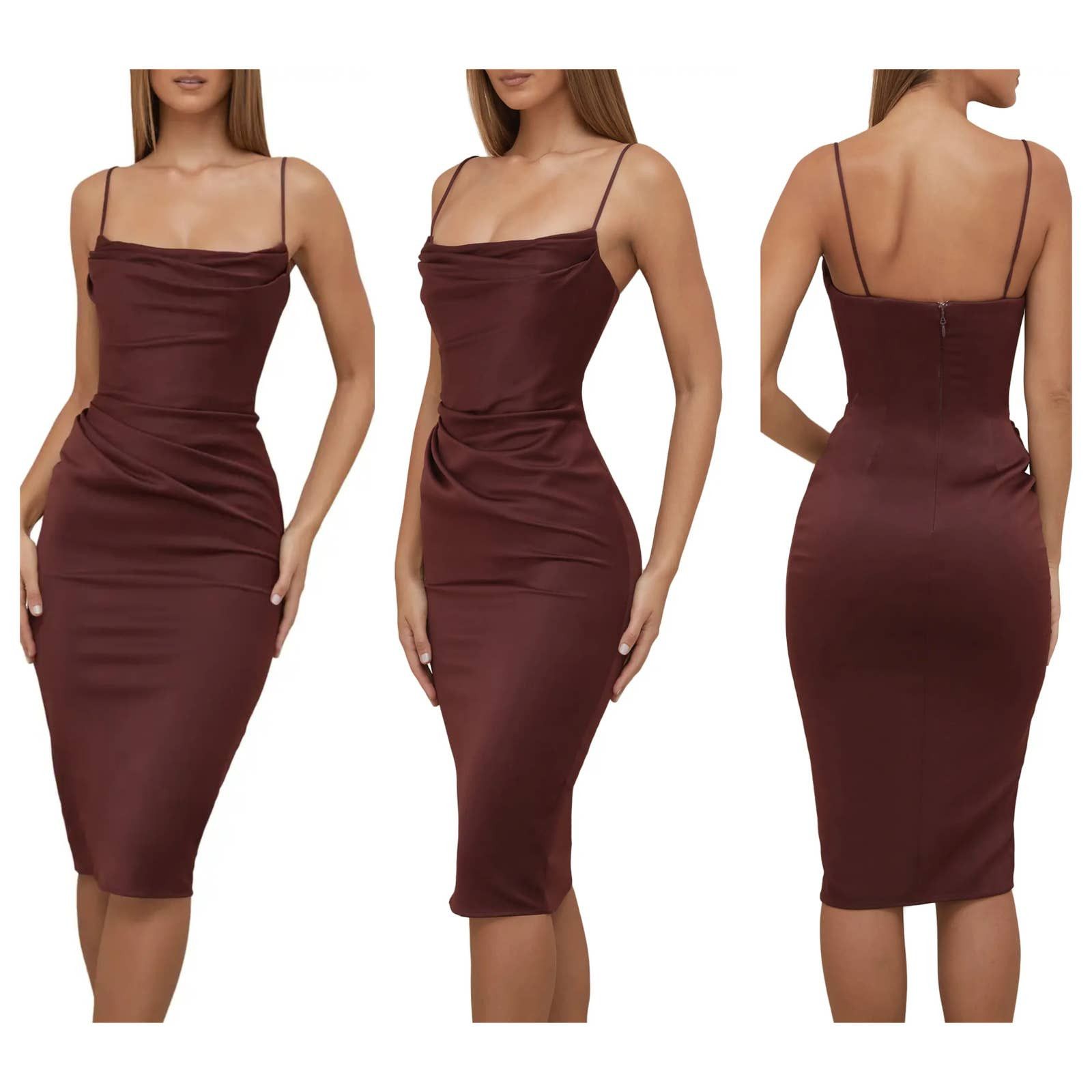 House of CB HOUSE OF CB Anja Satin Corset Midi Dress (S) Grailed