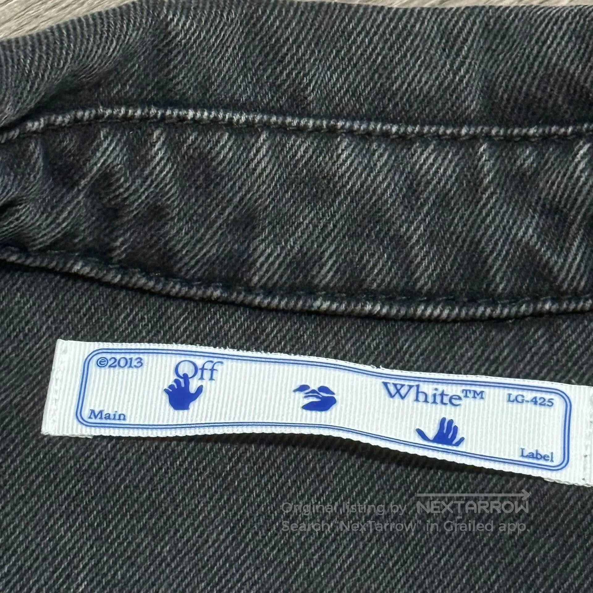 Balenciaga OFF-WHITE Painted Arrow Denim Jacket. Size US M / EU 48-50 / 2 - 3 Thumbnail
