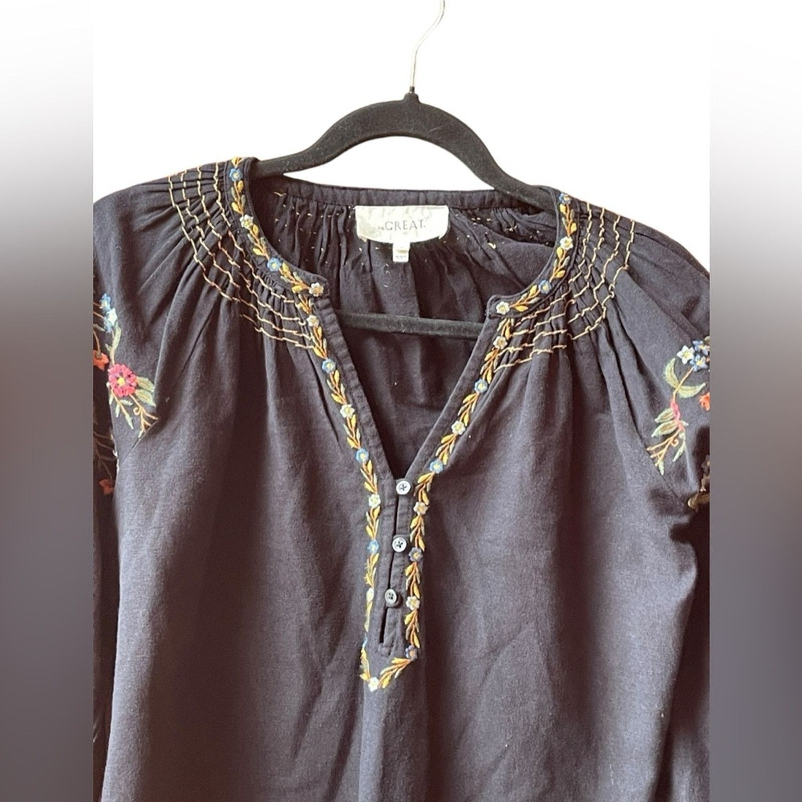 THE GREAT THE GREAT The Passage Blouse | Black size :0 / US:XS Size XS / US 0-2 / IT 36-38 - 5 Thumbnail