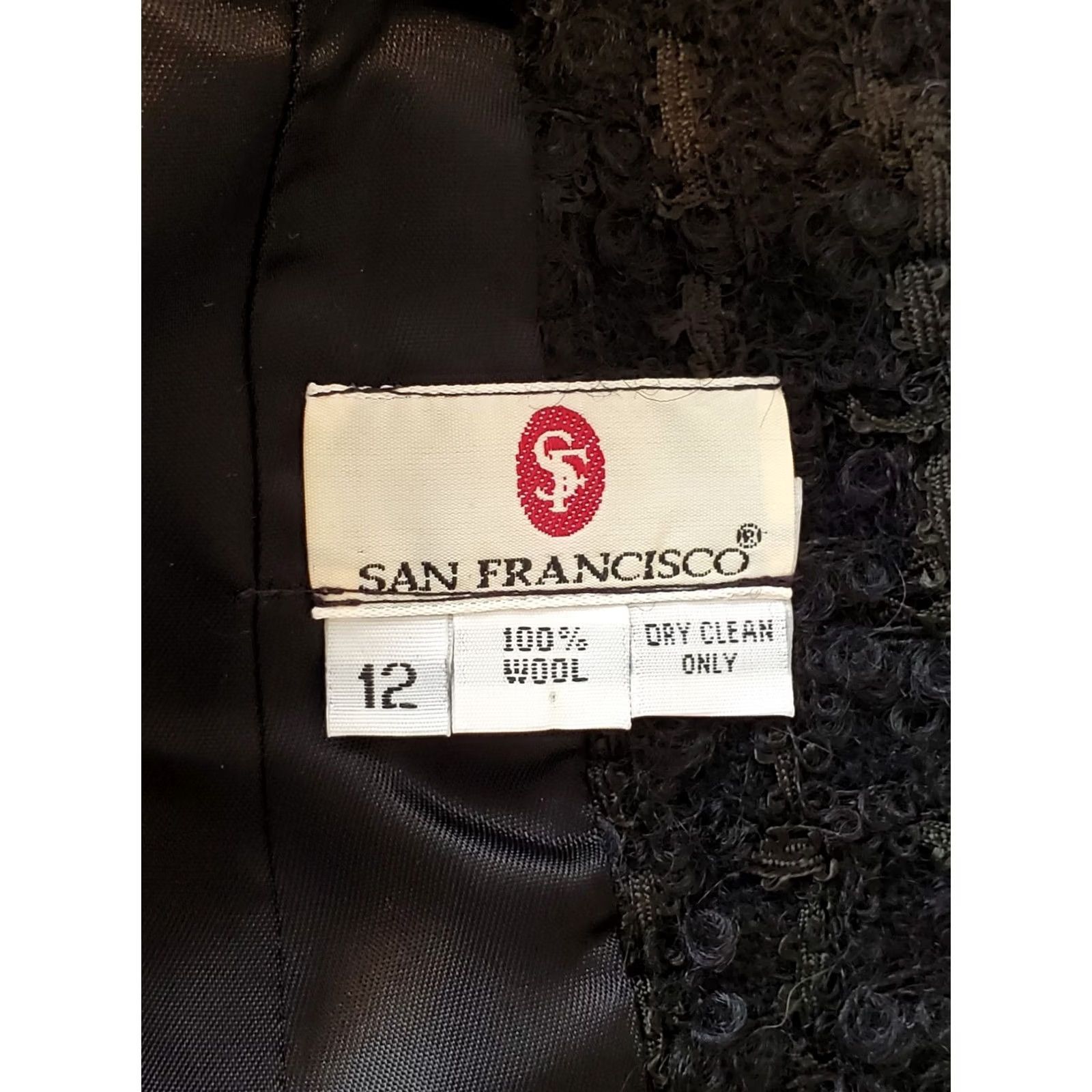 Vintage VINTAGE San Francisco Clothing BOUCLE Wool Jacket Black Green Check Women's Size 12 Jacket Size XL / US 12-14 / IT 48-50 - 6 Thumbnail