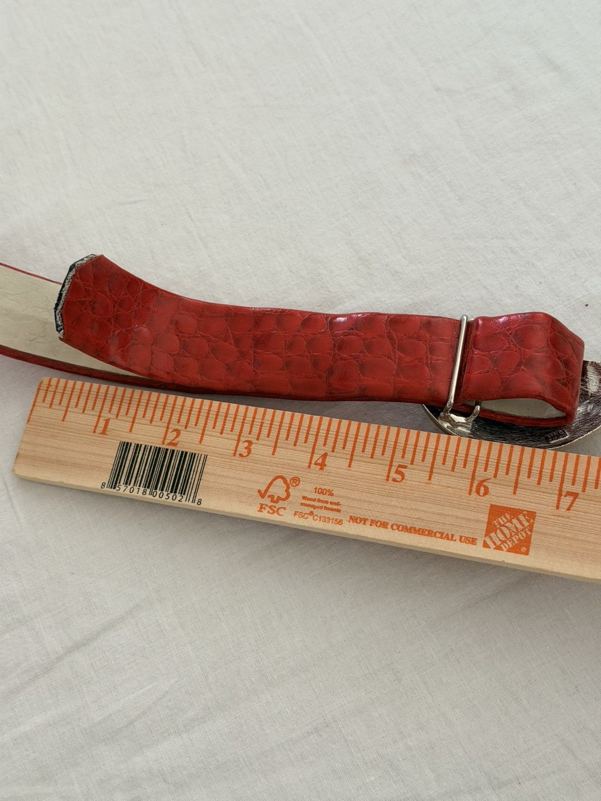 Other Vintage 1985 Mimi Di N Sculptural Buckle Red Leather Belt Size ONE SIZE - 16 Thumbnail
