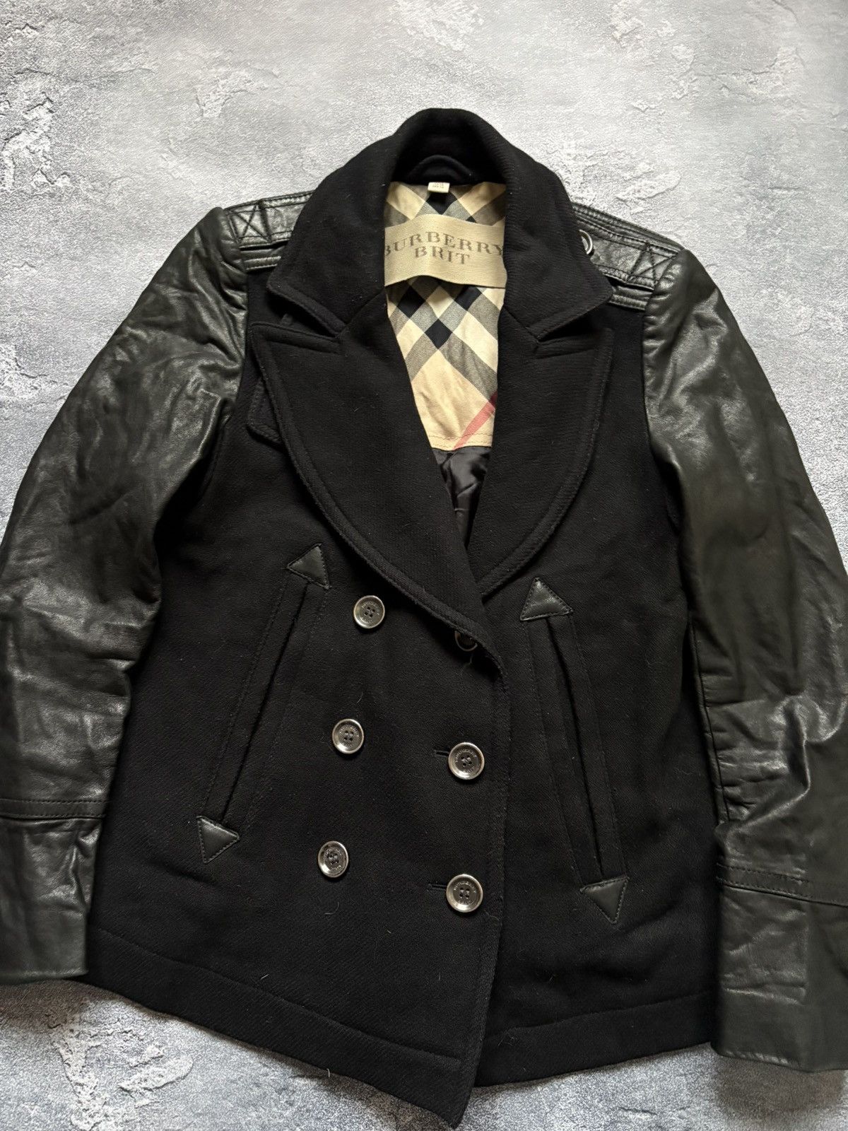 Burberry Vintage Burberry Nova Check Luxury Wool Leather Jacket Size XS / US 0-2 / IT 36-38 - 5 Thumbnail
