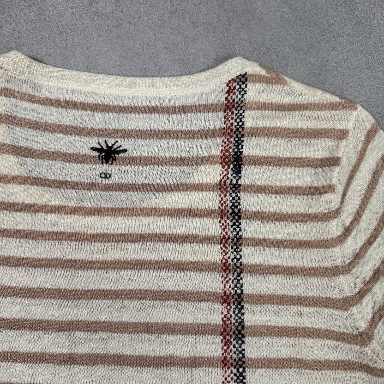Dior Christian Dior Women Linen T Shirt Size IT 42 Striped Size M / US 6-8 / IT 42-44 - 16 Thumbnail