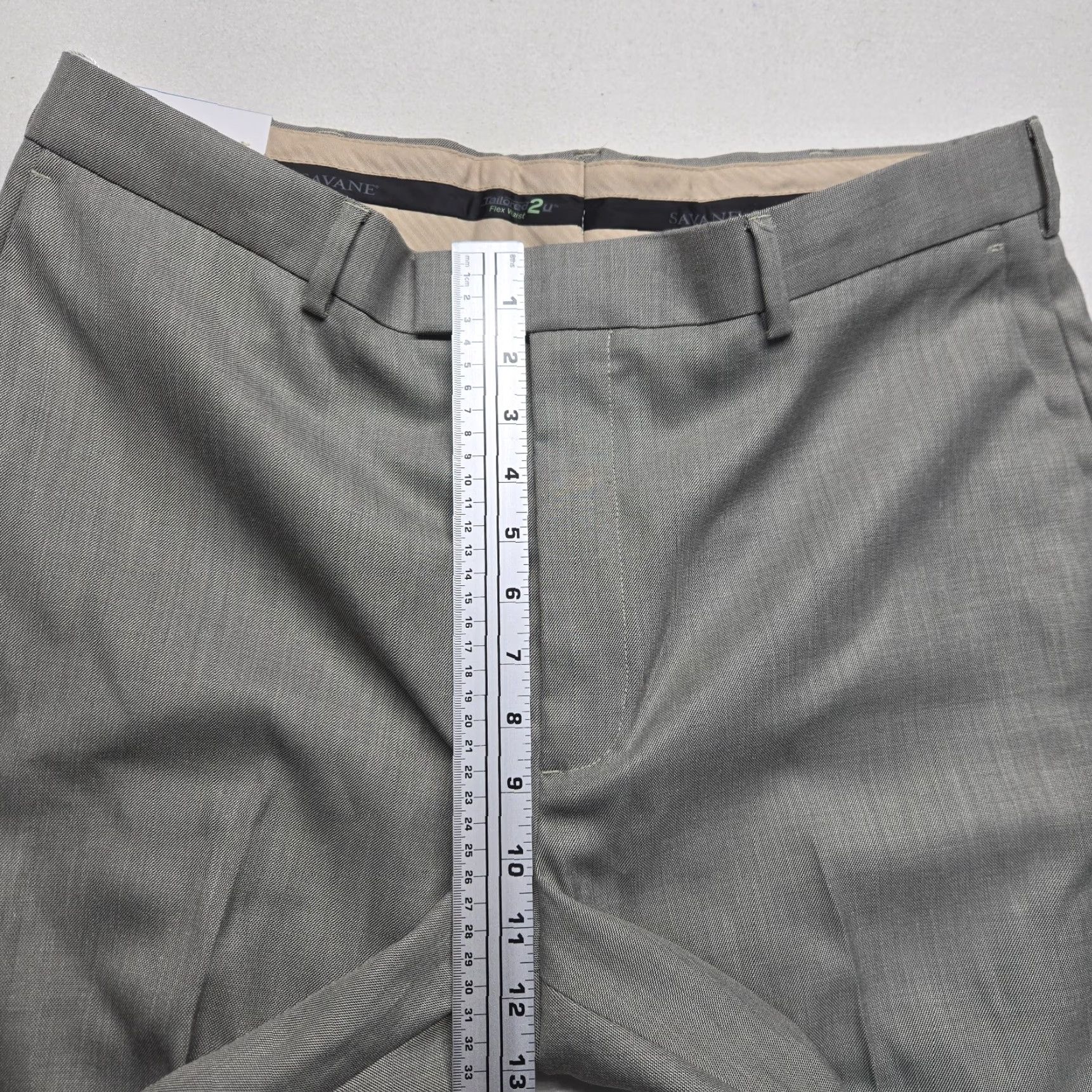 Savane Savane Tailored 2U Comfort Waist Men’s 36x30 Gray Dress Pants Flat Front Size US 36 / EU 52 - 7 Thumbnail