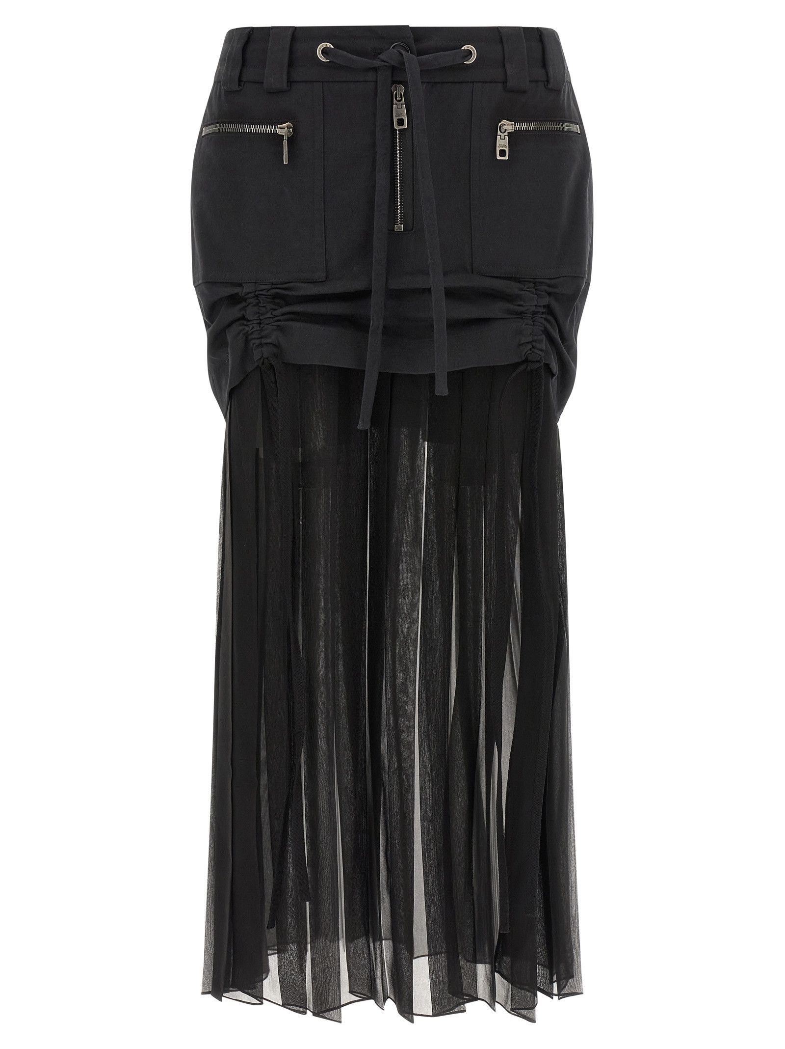 Dolce & Gabbana Twill And Chiffon Skirt Size 26" / US 2 / IT 38 - 1 Thumbnail