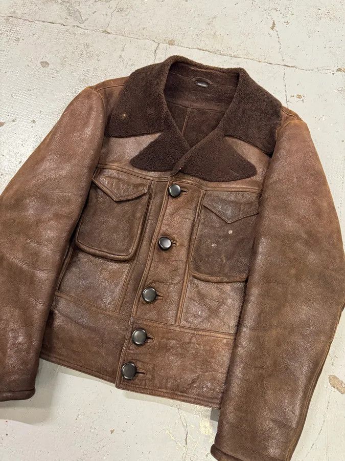 Emporio Armani 2000s Emporio Armani Pure Brown Aviator Shearling Leather Jacket Size US S / EU 44-46 / 1 - 4 Thumbnail