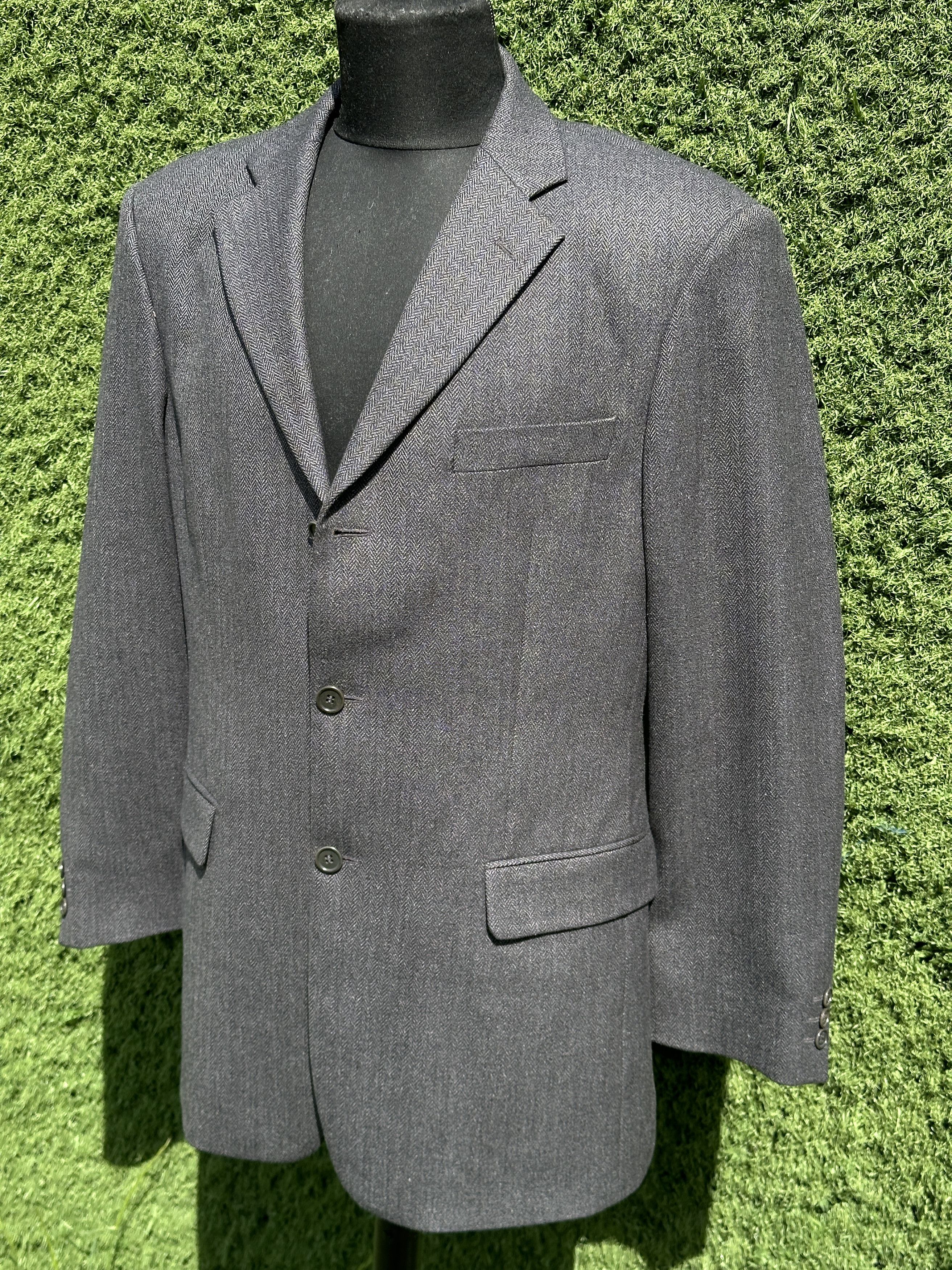 Balmain Balmain Paris Herringbone Wool Suit Blazer Double Vent IT 52 Size 52R - 3 Thumbnail