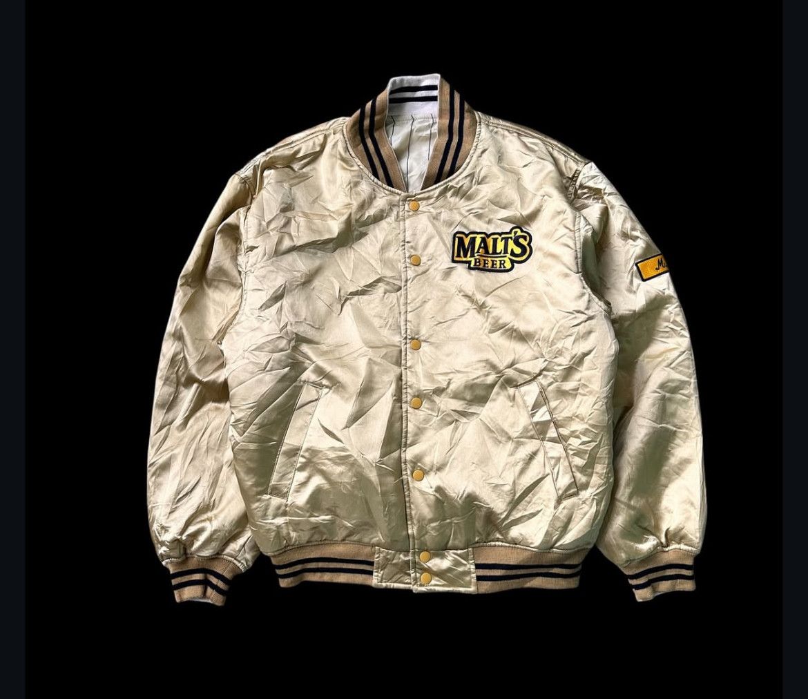 Vintage Archival Vtg Malts Beer Reversible Varsity Jacket y2k Size US L / EU 52-54 / 3 - 2 Thumbnail