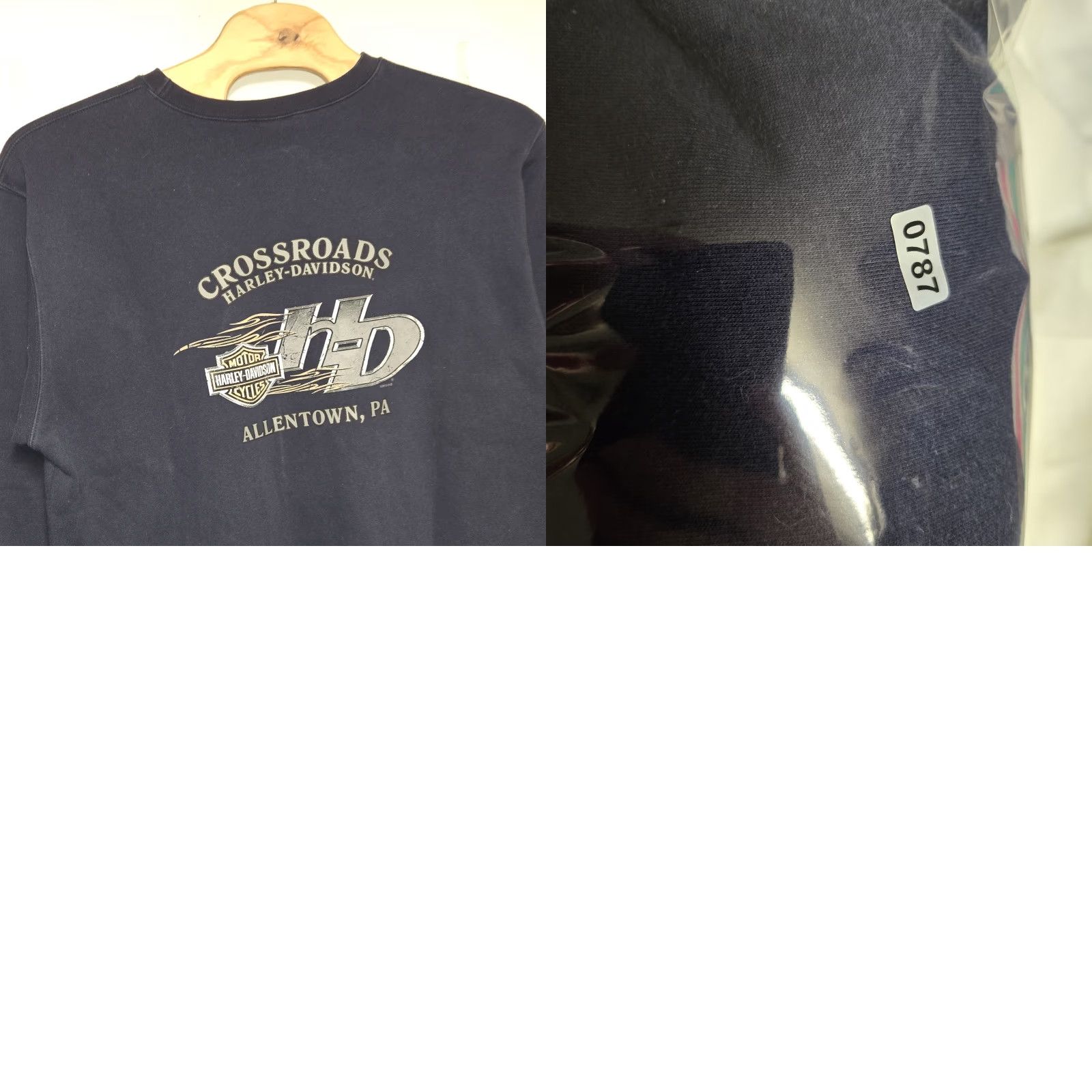 Harley Davidson Harley-Davidson Sweatshirt Logo Men XL Navy Blue Double Sided y2k Size US XL / EU 56 / 4 - 8 Thumbnail