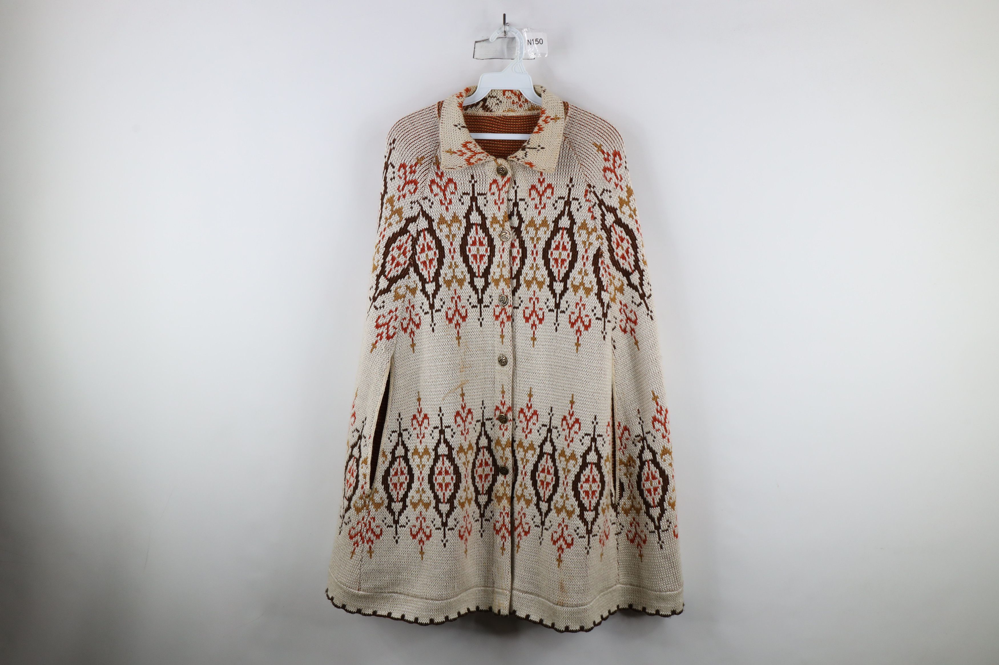Vintage Vintage 60s 70s Mid Century Modern Sweater Cape Cardigan Size ONE SIZE - 1 Thumbnail