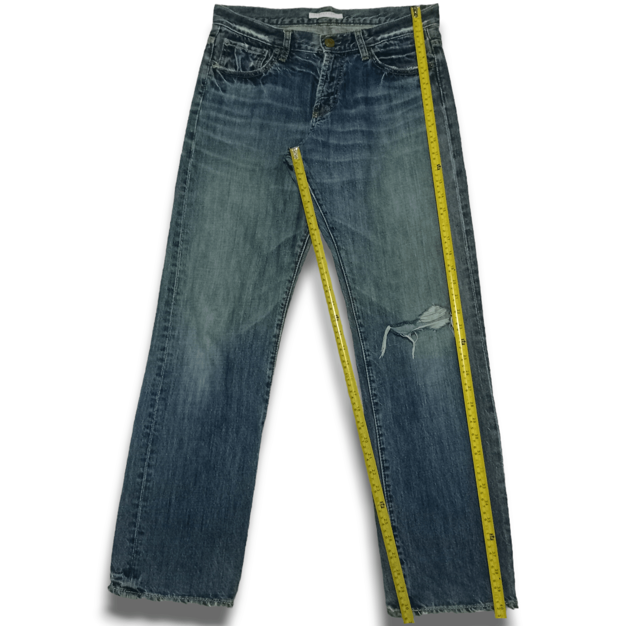 Japanese Brand Vintage Japanese Brand Buckle Back Distressed Loose Jeans Size US 32 / EU 48 - 8 Thumbnail
