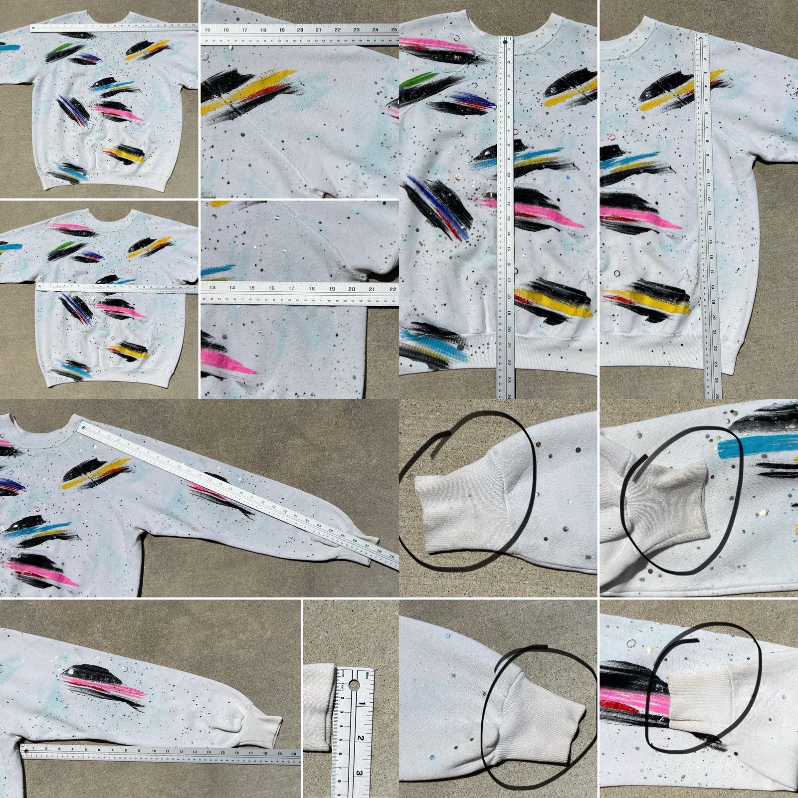 Vintage VINTAGE Air Dreams Shirt Unisex Adults One Size White Cotton Blend Crew Neck Pullover 80s Art Raglan Sweatshirt Abstract Paint Splatter Wearable Art Size US M / EU 48-50 / 2 - 11 Thumbnail