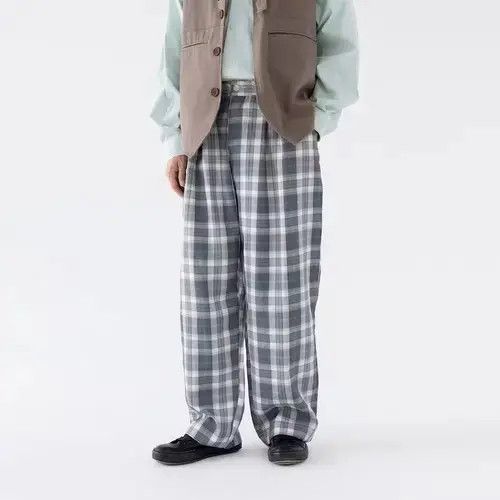 Japanese Brand 20AW Indigo Union Japan Grey Checked Minimal Pants Size US 32 / EU 48 - 2 Thumbnail