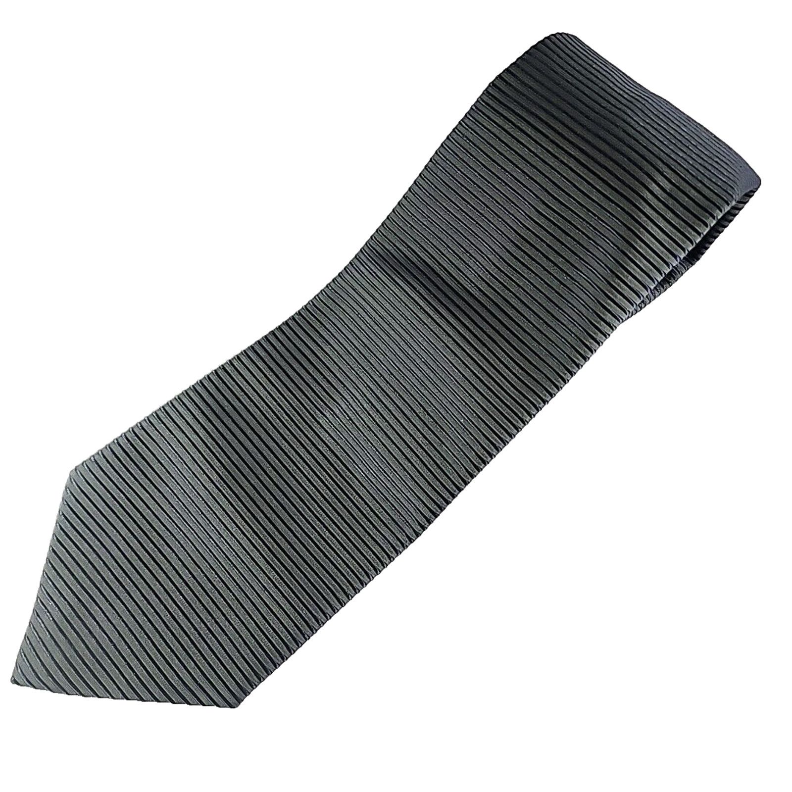 Vintage Bagutta Silk Necktie, Gray Horizontal Stripes - Italy Size ONE SIZE - 1 Thumbnail