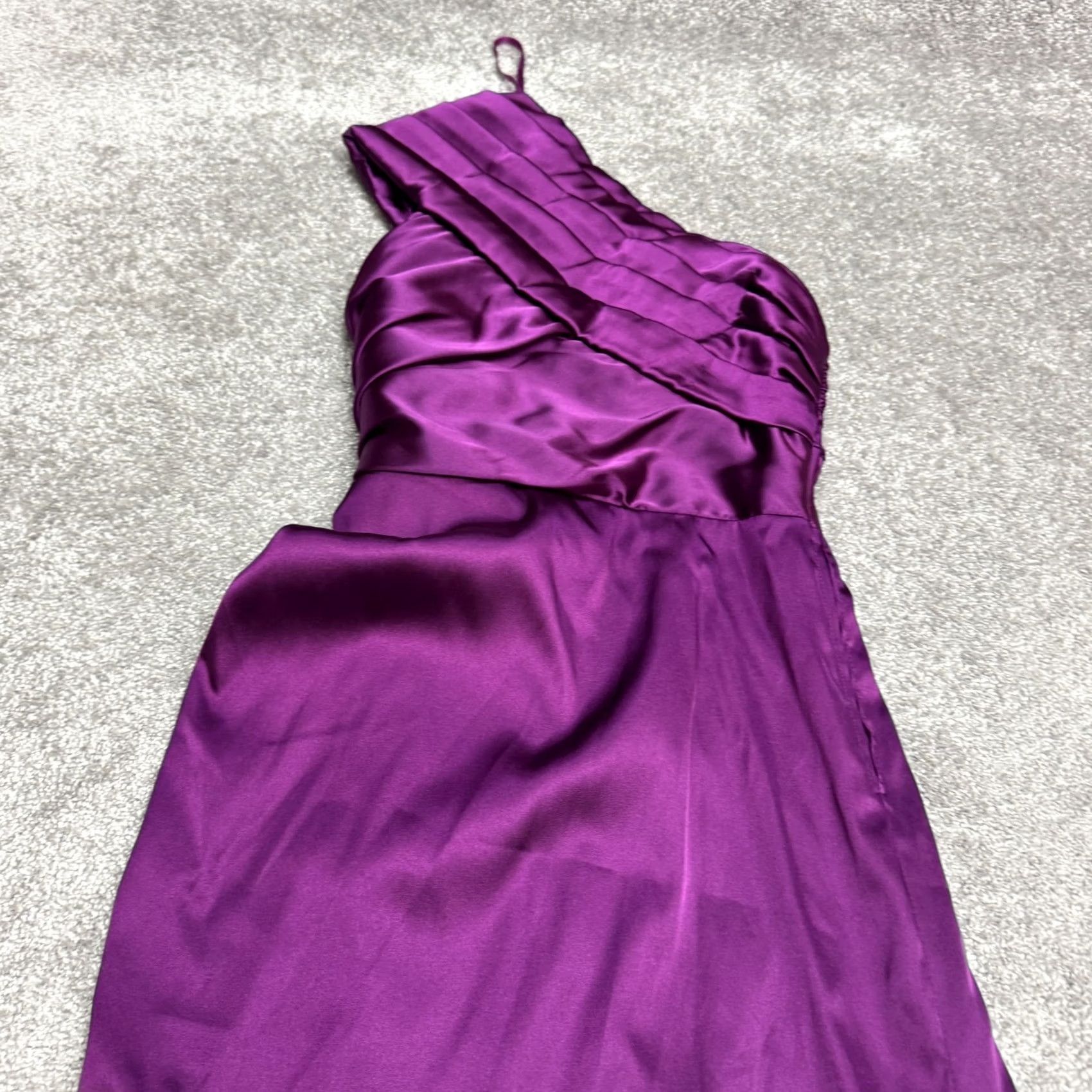 Adrianna Papell Adrianna Papell E! Live Red Carpet One Shoulder Satin Maxi Formal Dress 4 Purple Size S / US 4 / IT 40 - 3 Thumbnail