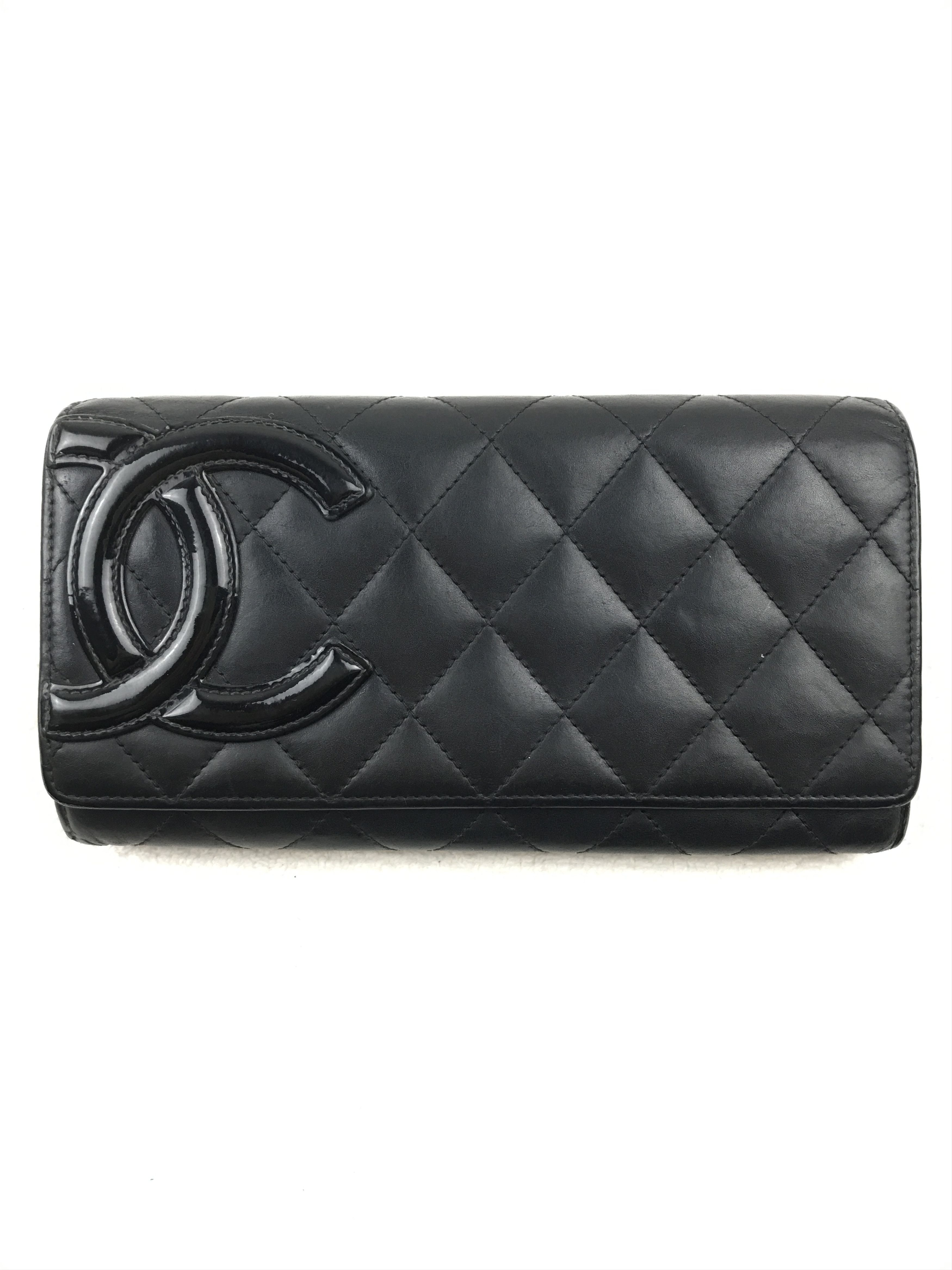 Chanel × Vintage Chanel Cambon Line Coco Mark Long Wallet Black Pink Lambskin Size ONE SIZE - 7 Thumbnail