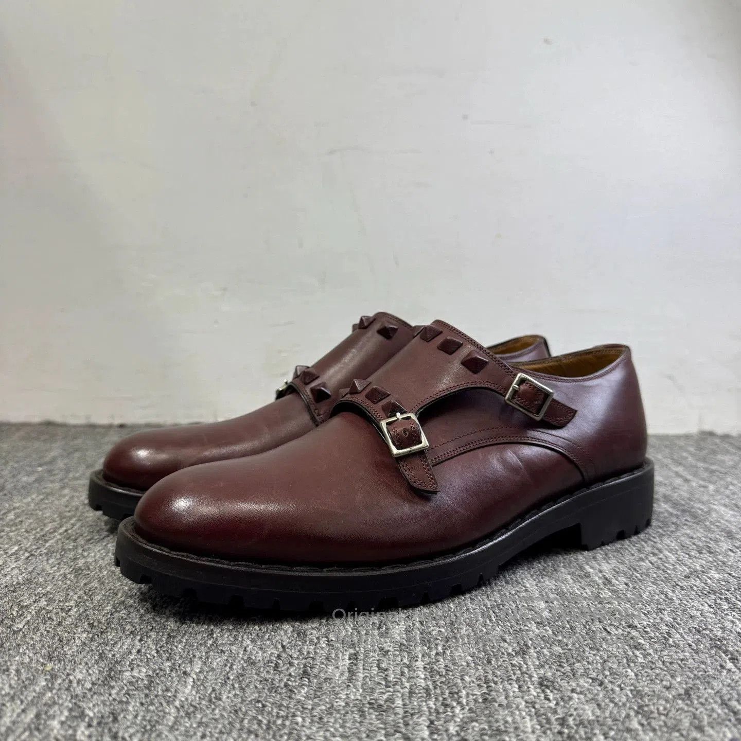 Valentino Brown Leather Formal Buckle Shoes Size 8. Size US 8 / EU 41 - 1 Thumbnail