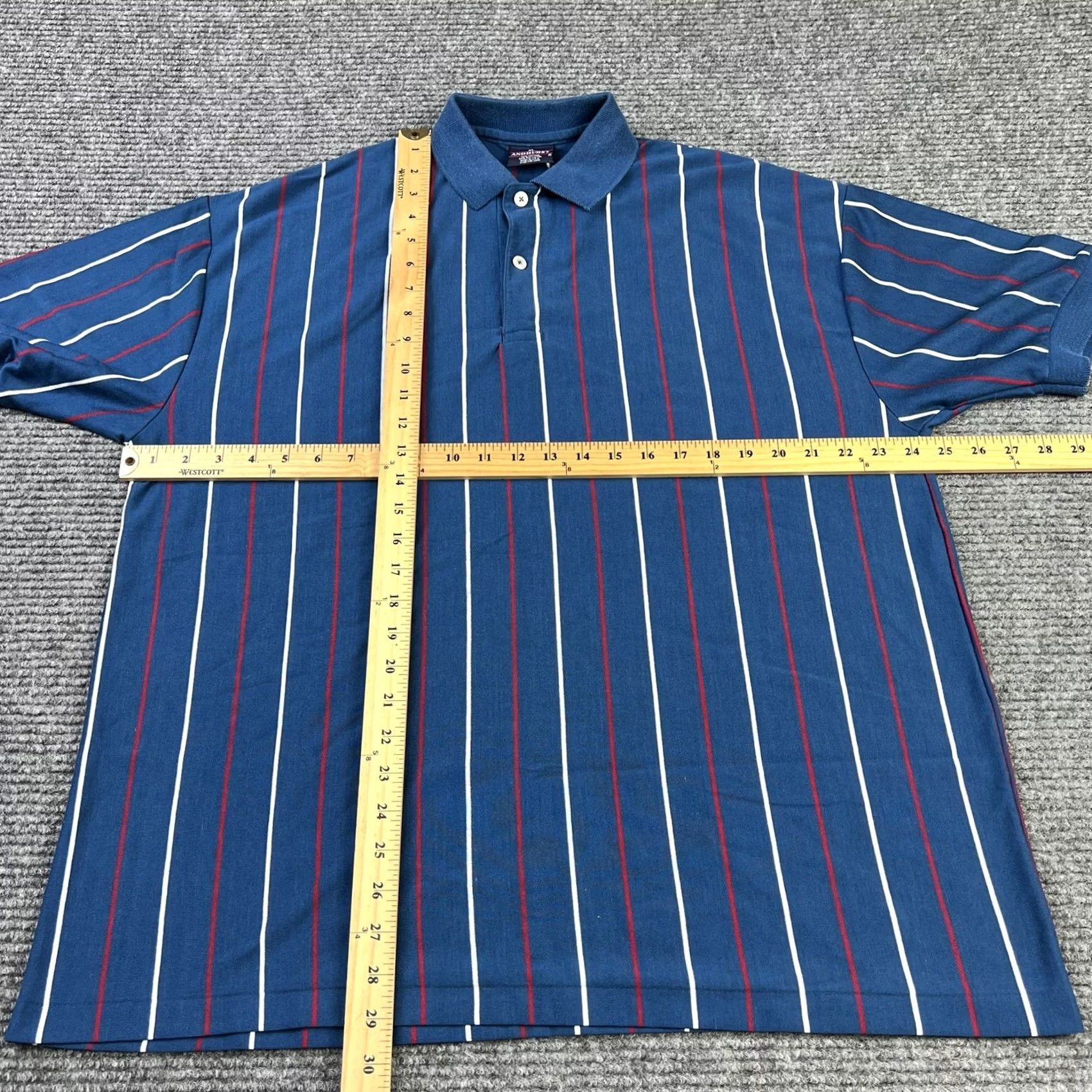 Vintage VINTAGE Andhurst Polo Shirt Mens XL Blue Striped 50/50 Made USA Polo Shirt Golf 90s Size US XL / EU 56 / 4 - 4 Thumbnail