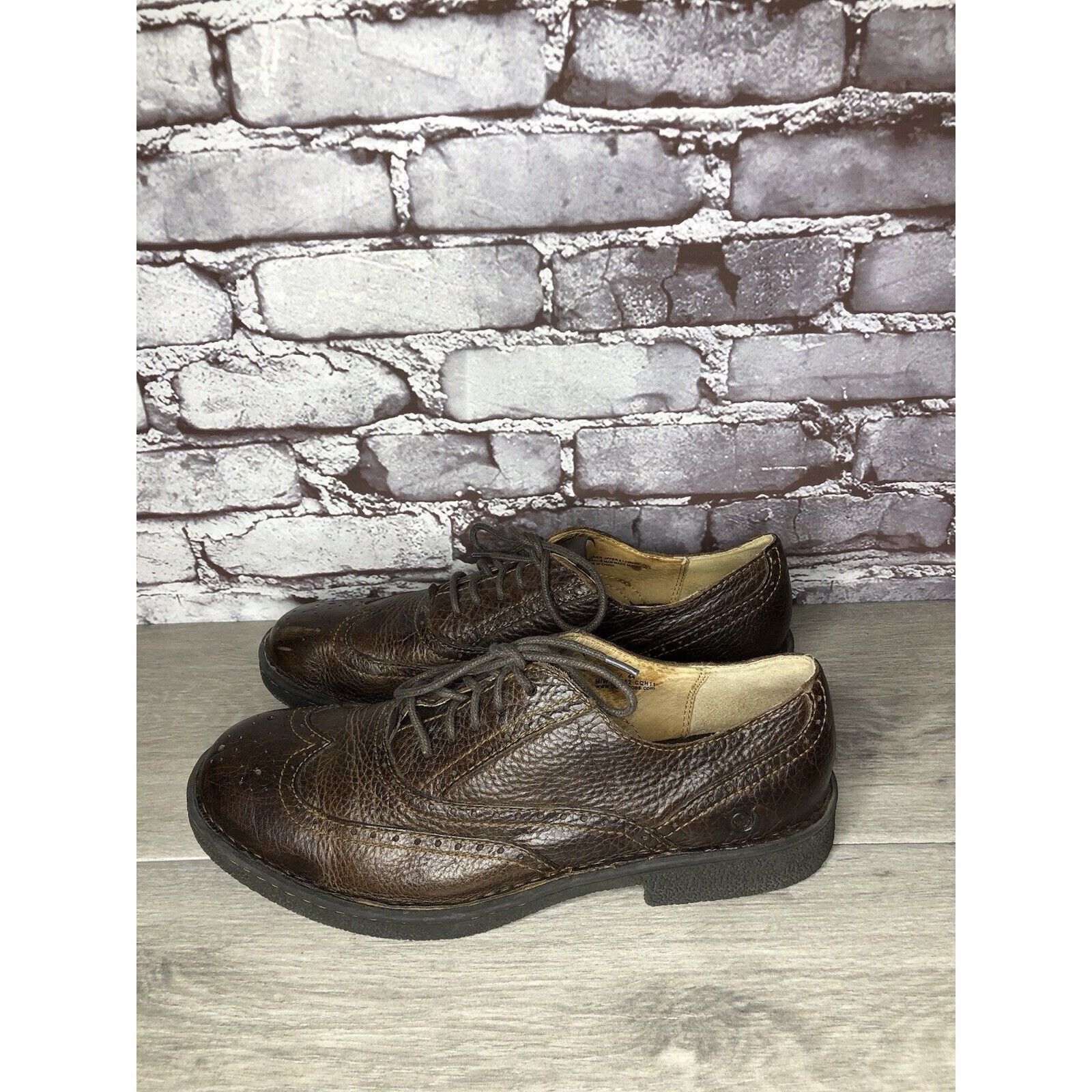 Born Born Brown Leather Brogue Wingtip Oxfords Lace Casual Shoes Size US 10 / EU 43 - 15 Thumbnail