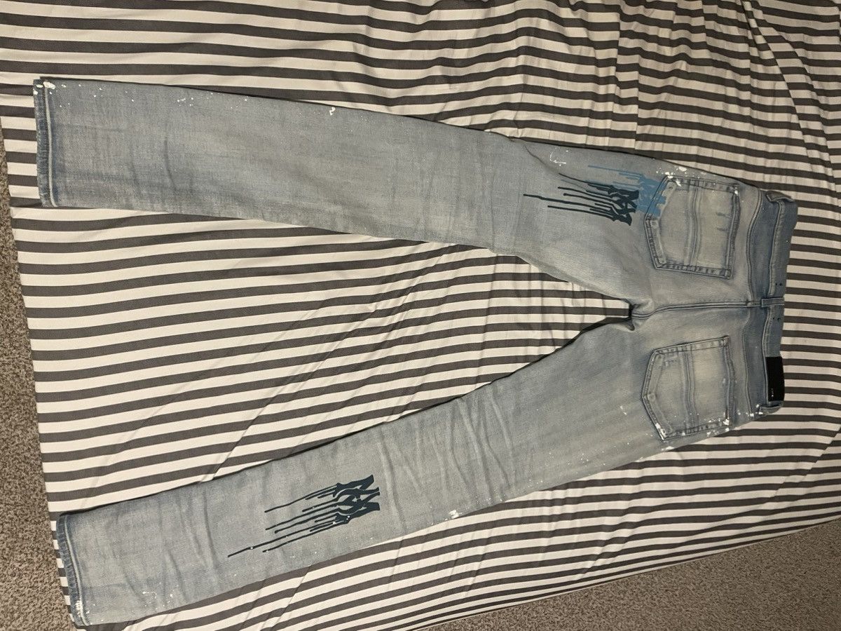 Amiri Amiri paint drip denim blue Size US 30 / EU 46 - 8 Thumbnail