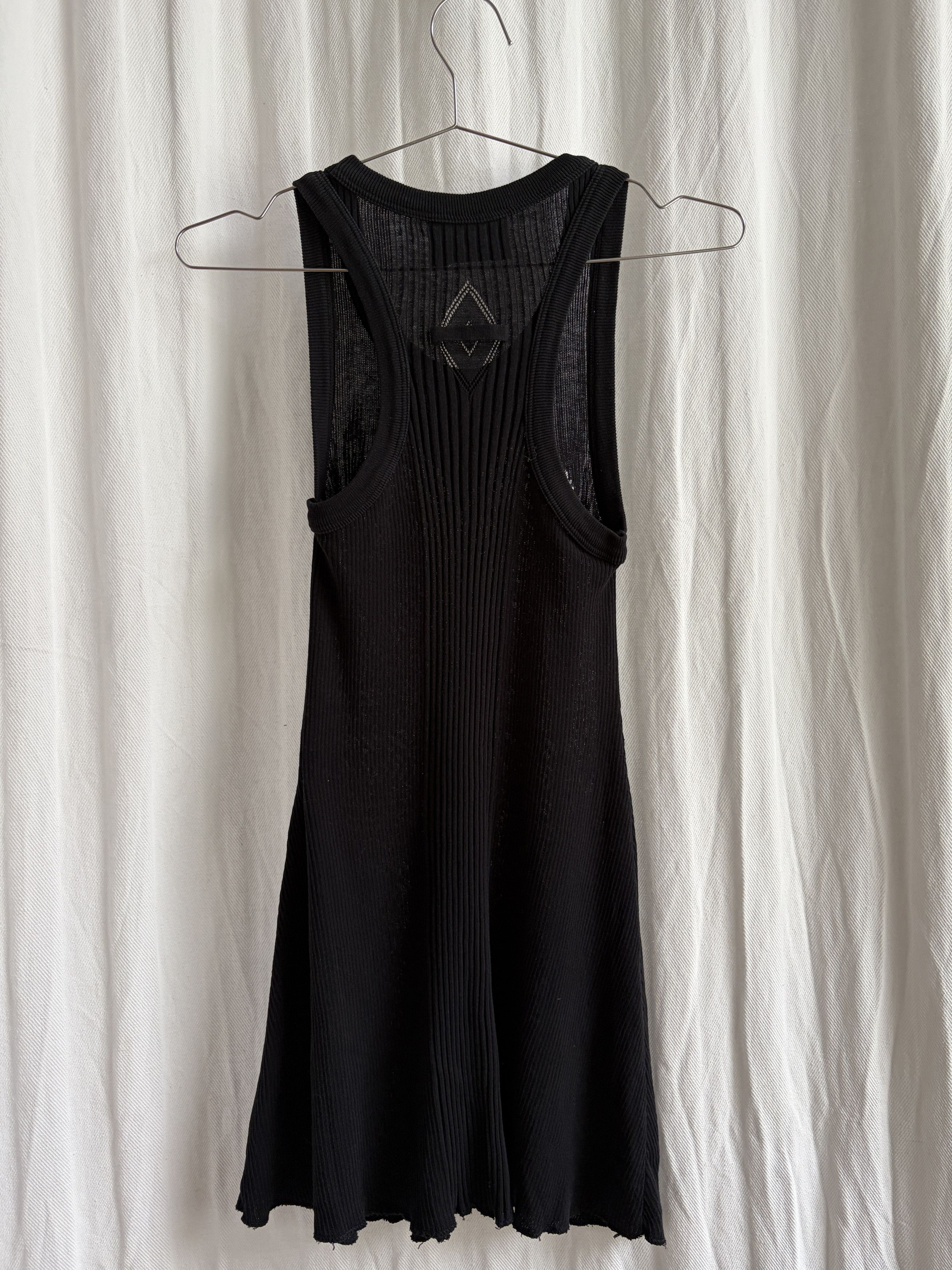Jean Paul Gaultier 90s Structured Semi-Sheer Ribbed Mini Dress Size M / US 6-8 / IT 42-44 - 6 Thumbnail