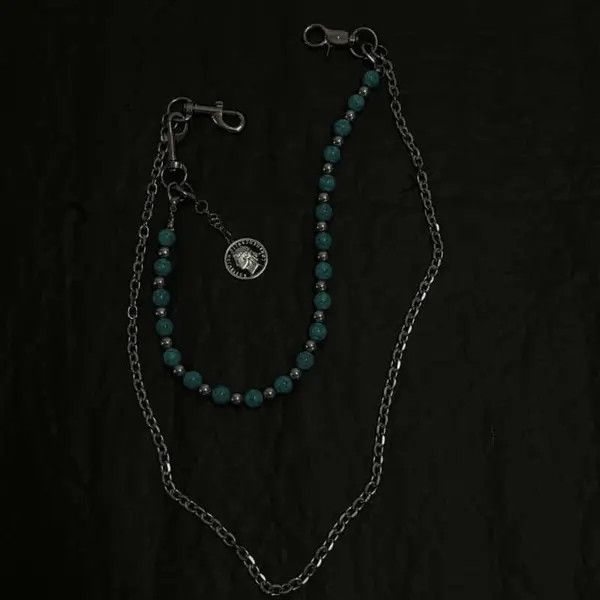 Jewelry Turquoise Beaded Wallet Chain, Pants Chain Size ONE SIZE - 2 Thumbnail