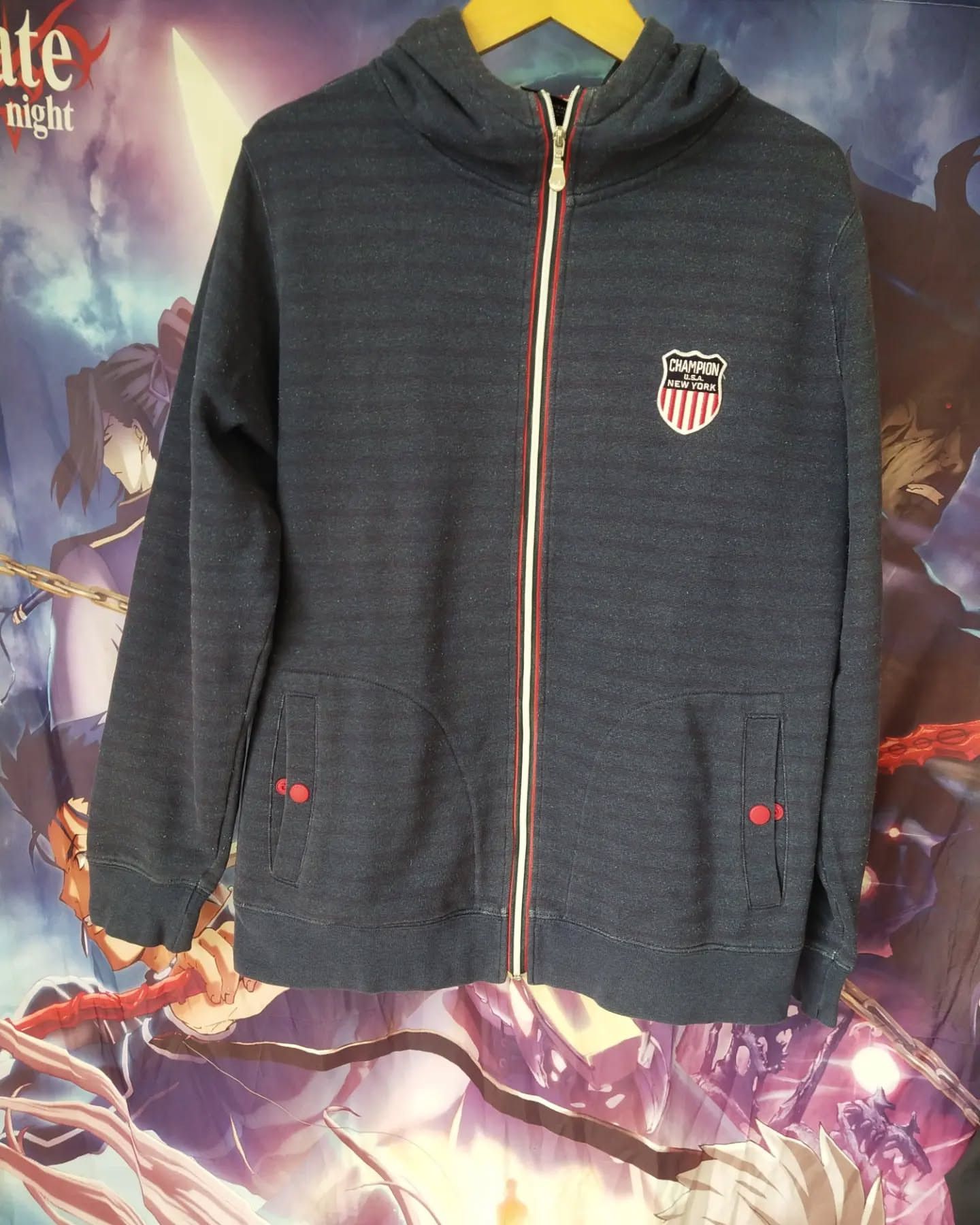 Champion Champion New York USA Stripes Navy Zipper Hoodie Jacket Size US M / EU 48-50 / 2 - 1 Thumbnail