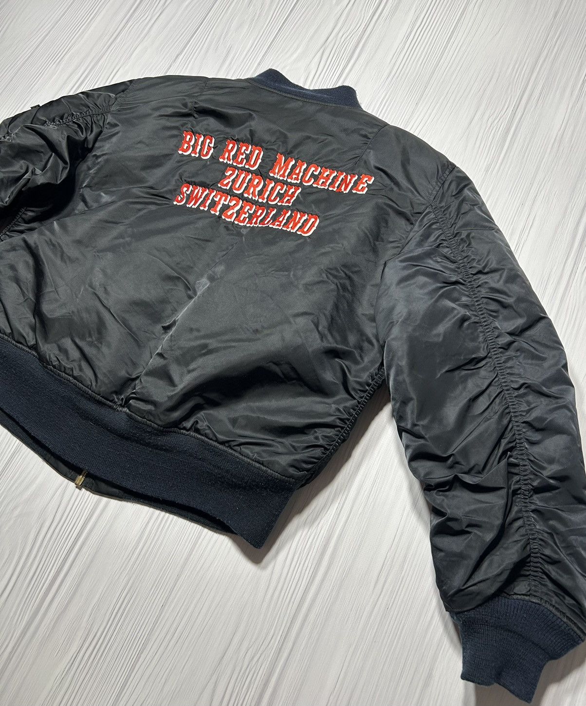 Alpha Industries Vintage Alpha Industries MA-1 Big Red Machine Custom Bomber Size US XL / EU 56 / 4 - 2 Thumbnail