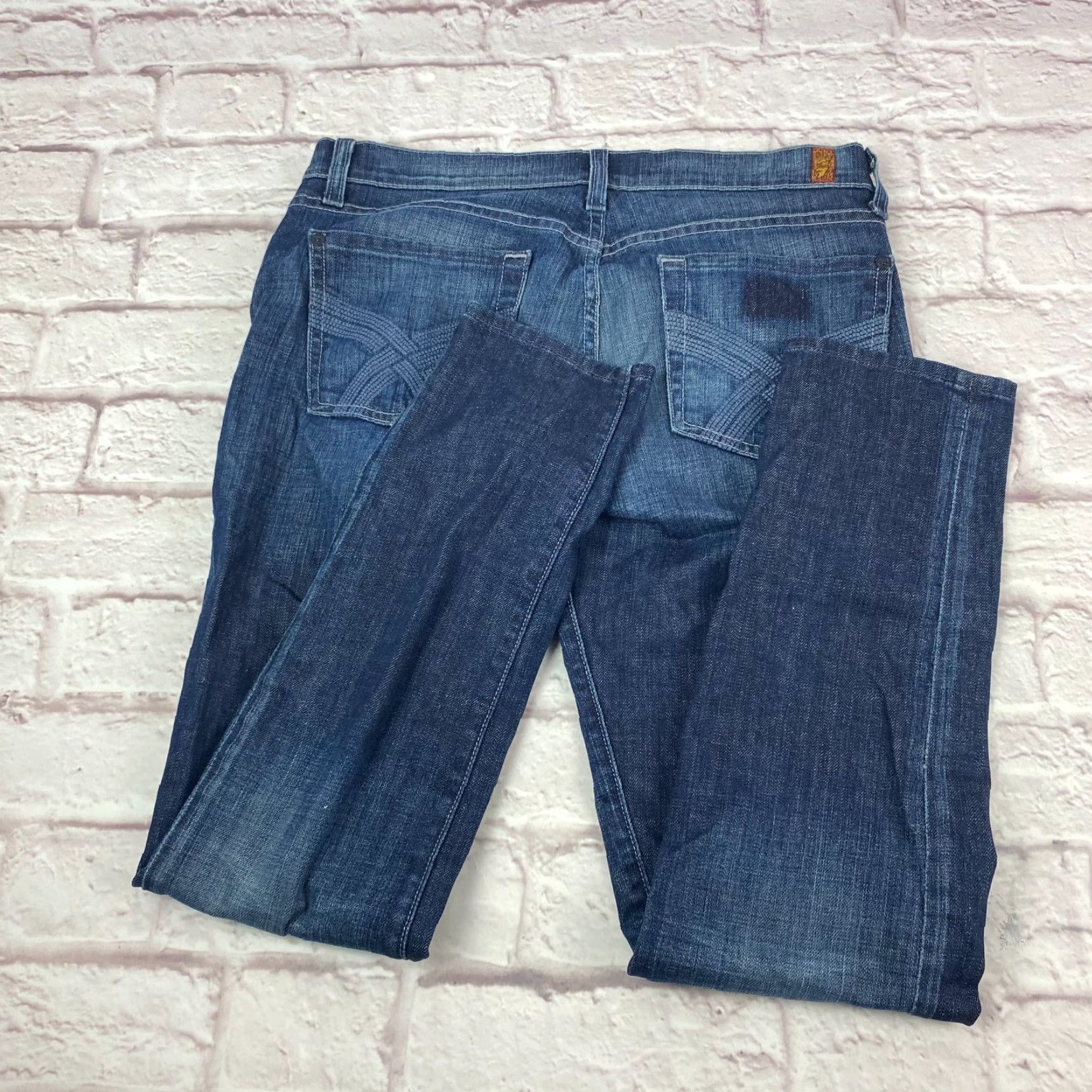 7 For All Mankind 7 for All Mankind Gwenevere Super Skinny Jeans Low Rise Dark Wash Denim 28 Size 28" / US 6 / IT 42 - 3 Thumbnail