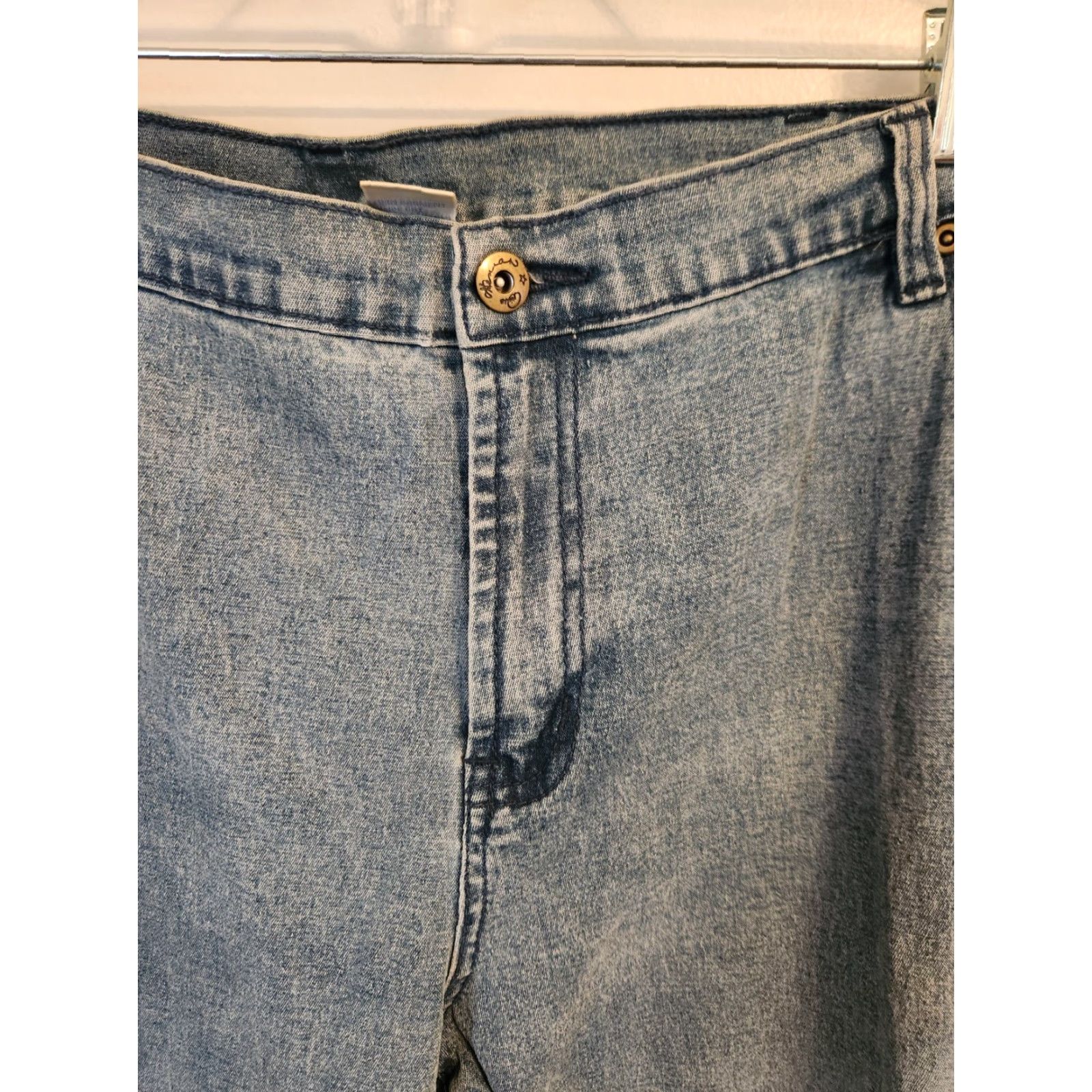 Vintage VINTAGE DG2 Diane Gilman Blue Embellished Shiny Bootcut Jeans 22W Petite Women Jeans Boots Size 40" / US 18 - 2 Thumbnail