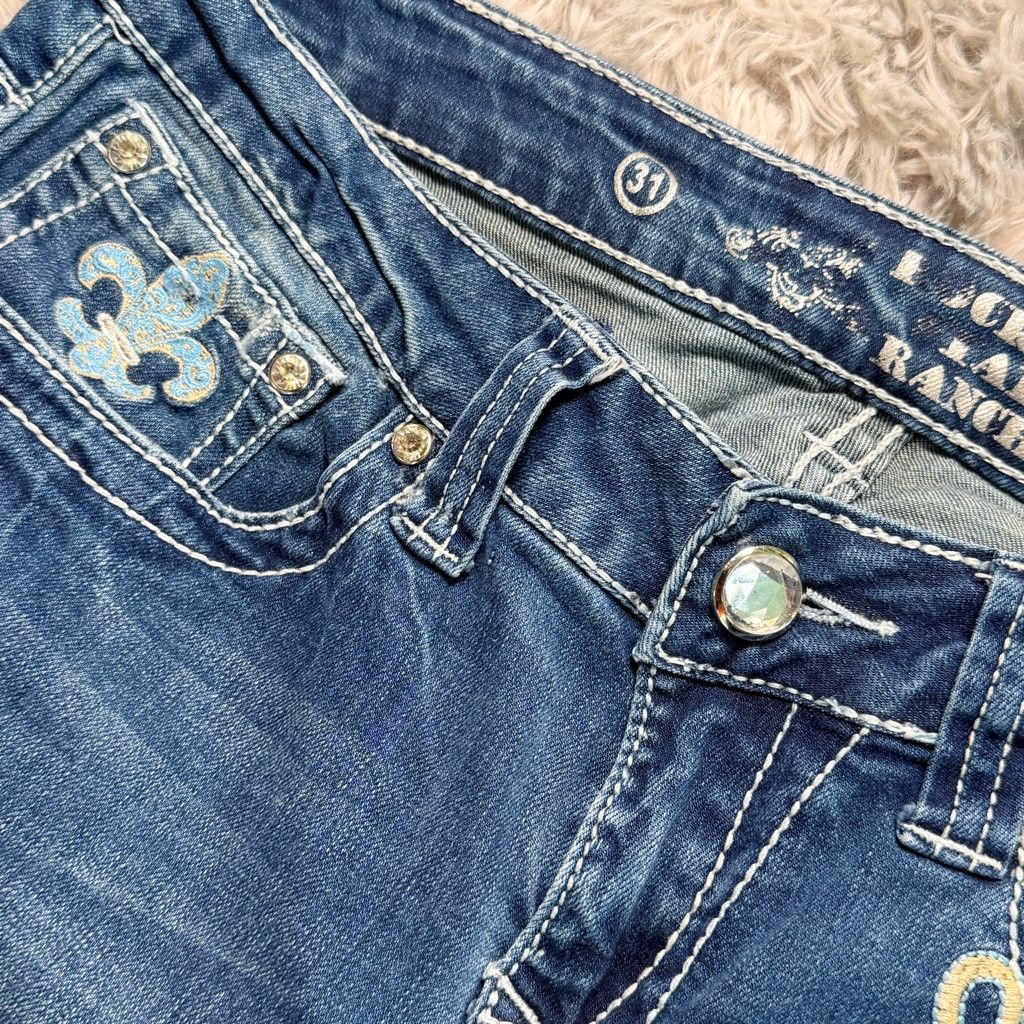 The Unbranded Brand Rockin’ Star Ranch Jeans Womens 31 Bling Western Size 31" - 4 Thumbnail