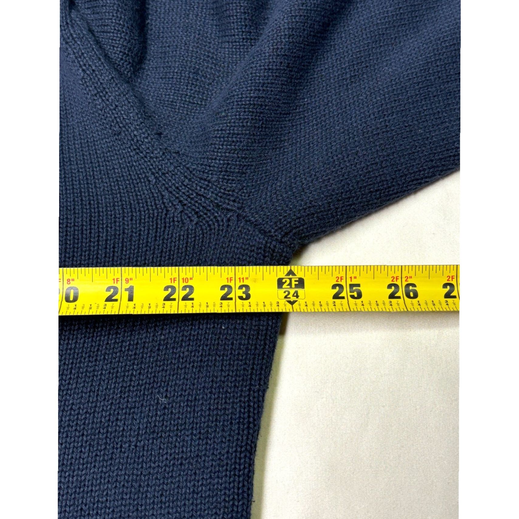 Vintage LL Bean L-Tall 1/4 Zip Sweater Navy Blue Knit Pullover Mens Size US L / EU 52-54 / 3 - 6 Thumbnail